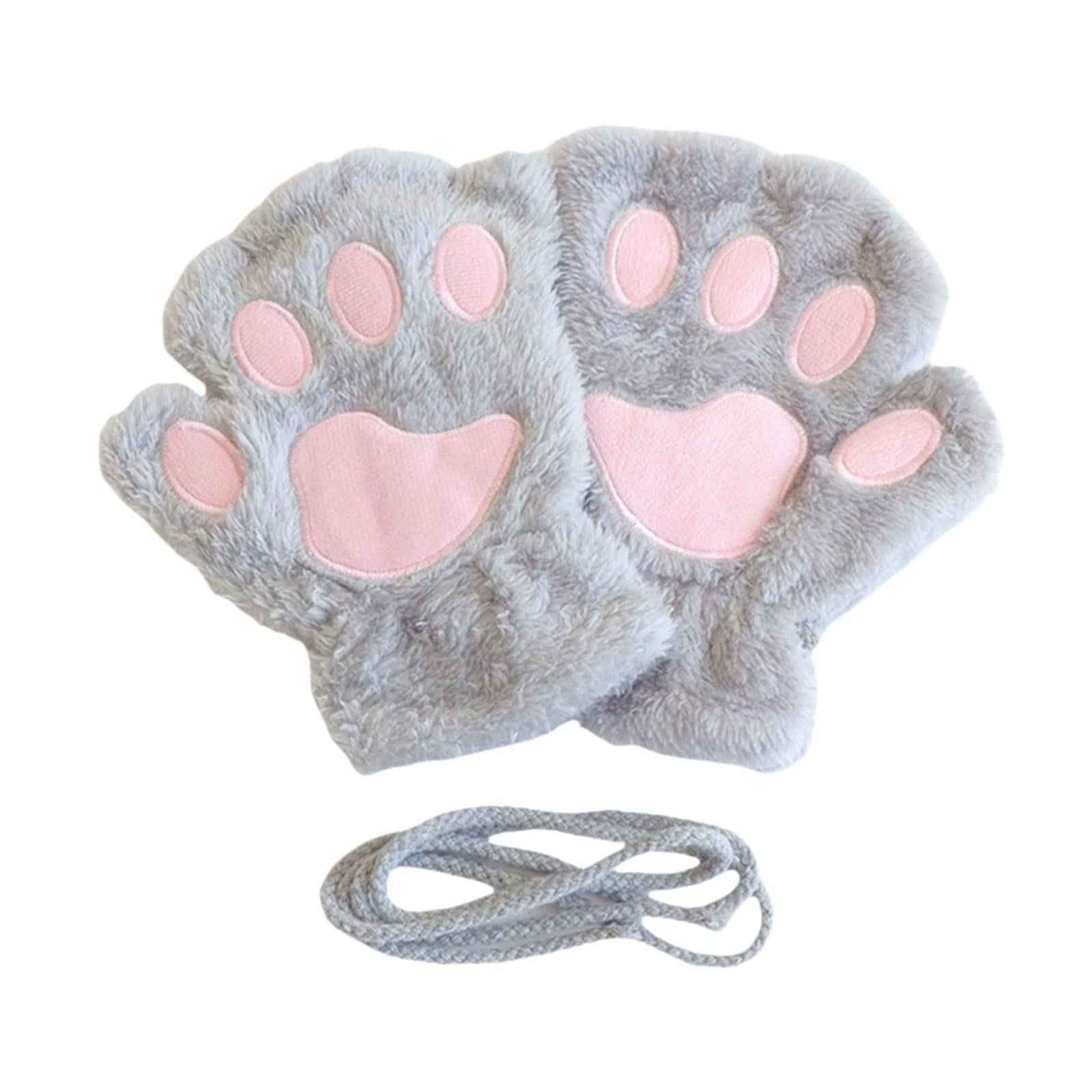 Fingerless Gloves Props Cat Claw Gloves for Party Carnival Stage Performance Gray