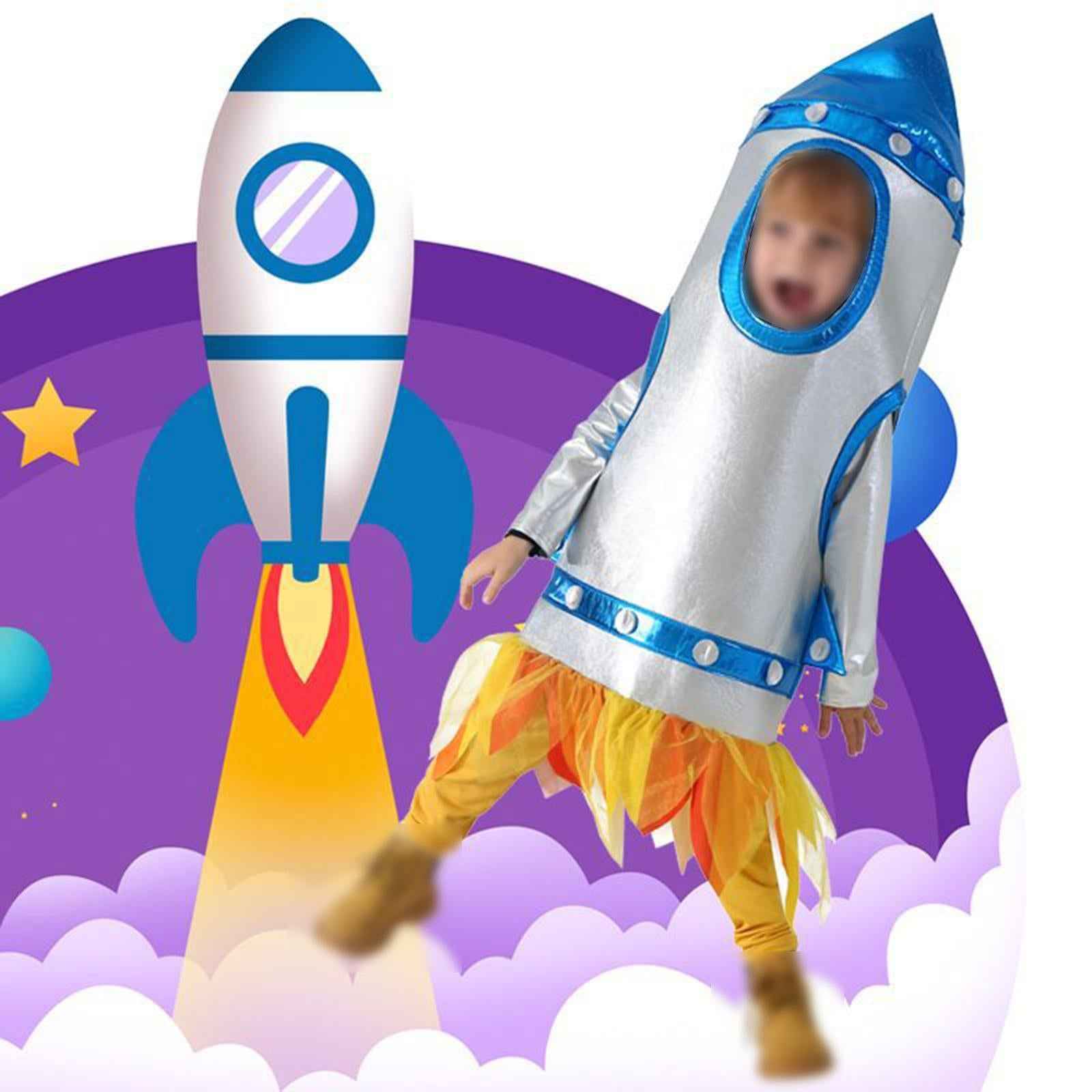 Rocketship Costume for Kids Funny Suit Bodysuit for Party Halloween Festival M