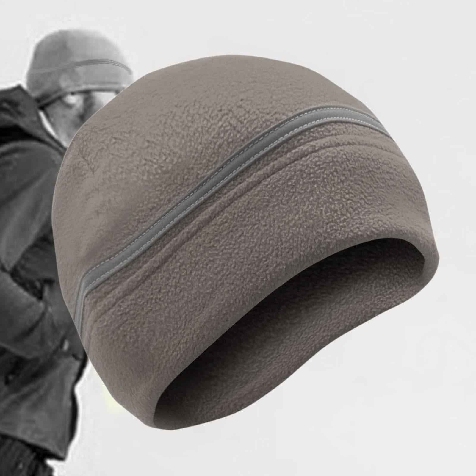 Winter Beanie Lightweight Thick Reflective Fleece Hat for Running Biking Ski Grey