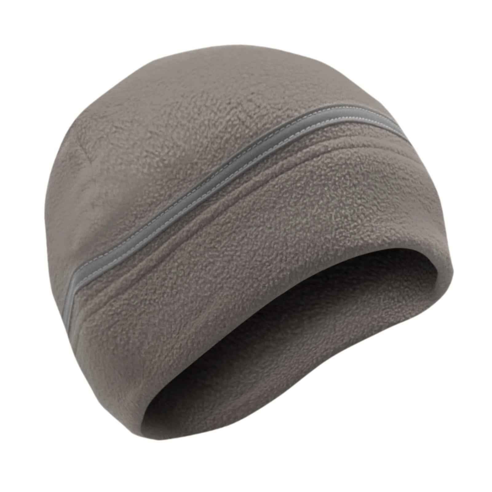 Winter Beanie Lightweight Thick Reflective Fleece Hat for Running Biking Ski Grey
