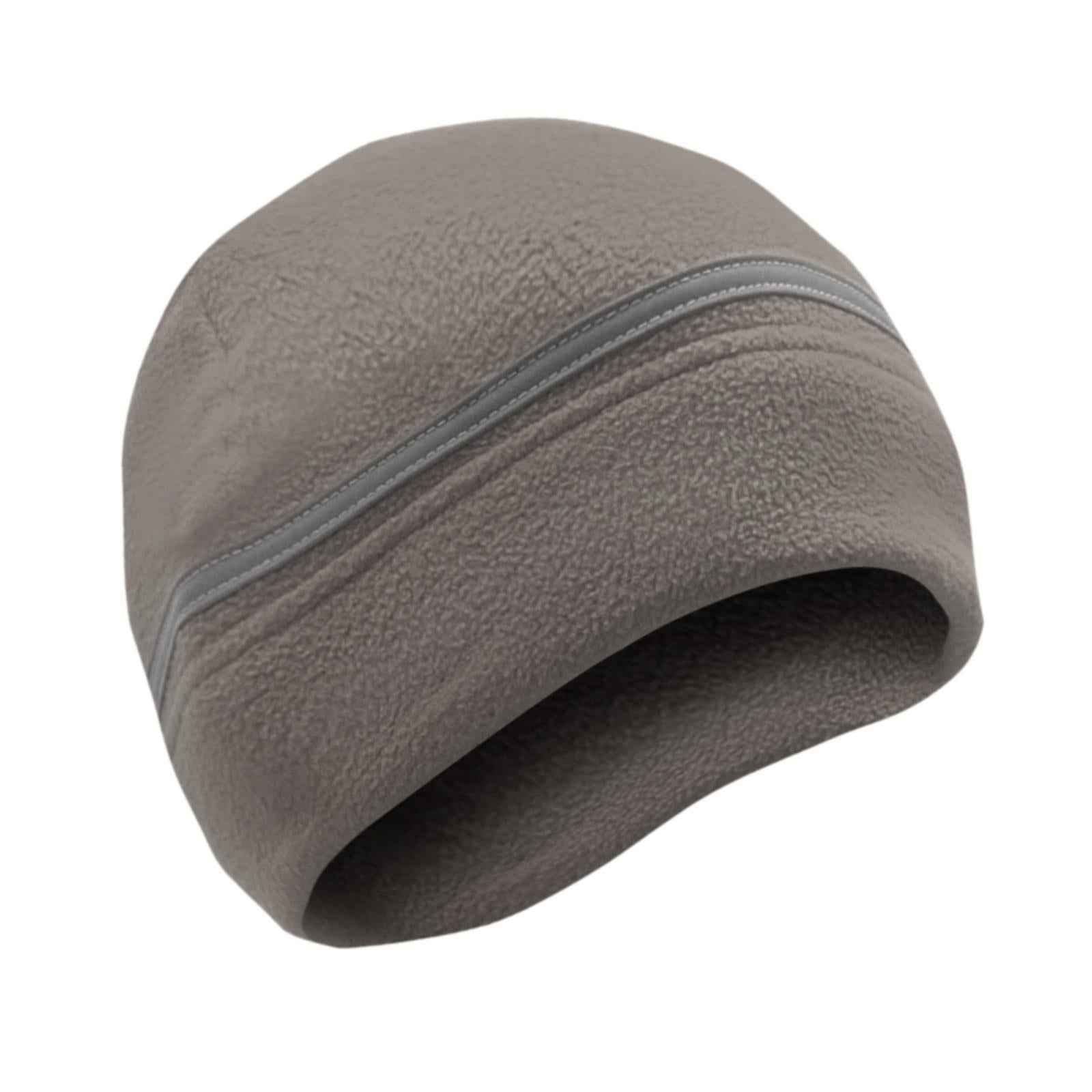 Winter Beanie Lightweight Thick Reflective Fleece Hat for Running Biking Ski Grey