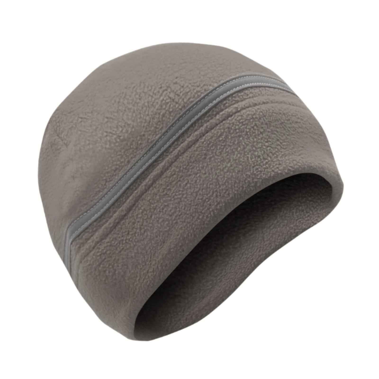 Winter Beanie Lightweight Thick Reflective Fleece Hat for Running Biking Ski Grey