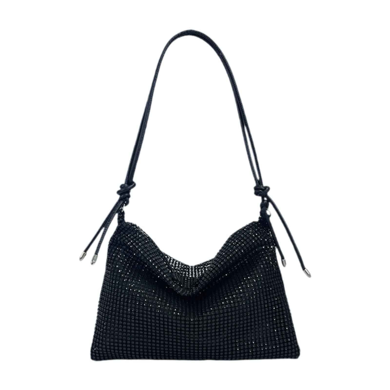 Rhinestone Purse for Women Commute Bag Handbag Vacation Stylish Shoulder Bag Black