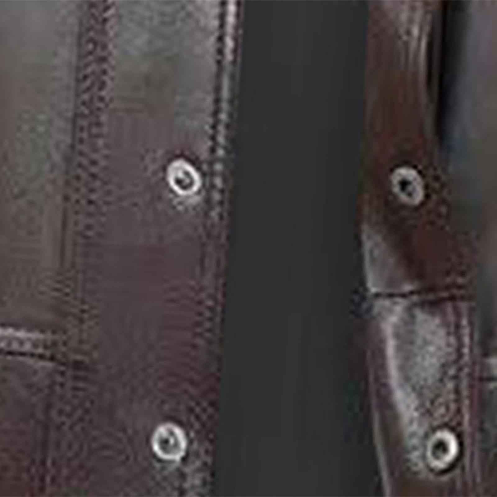 Waistcoat Utility Jacket Punk Mens PU Leather Vest for Sports Fishing Winter XL Brown