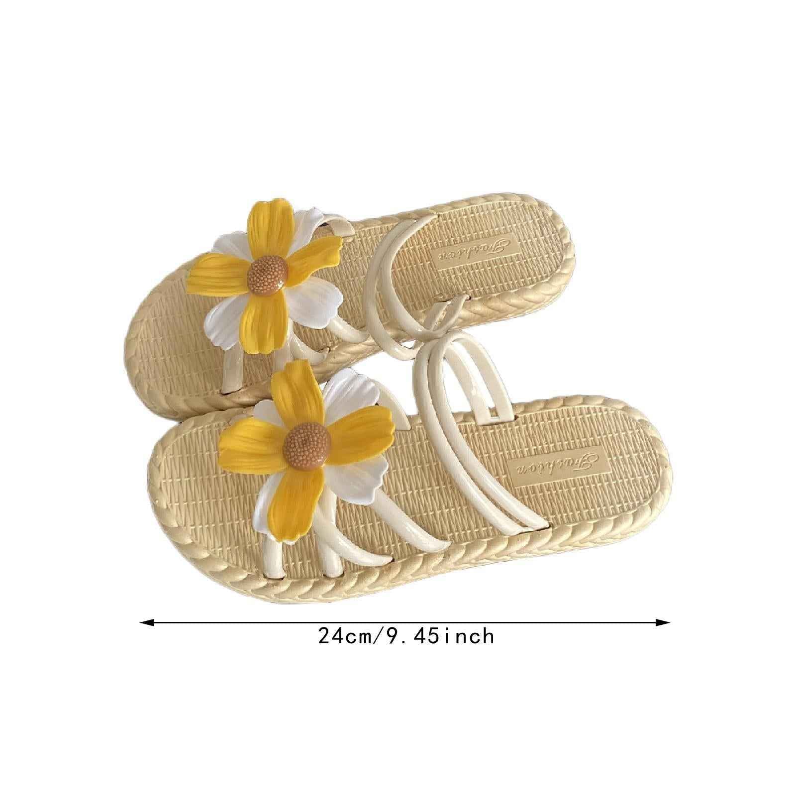 Women Chrysanthemum Slippers Sandals Beach Slides for Party Wedding Shopping 38 to 39