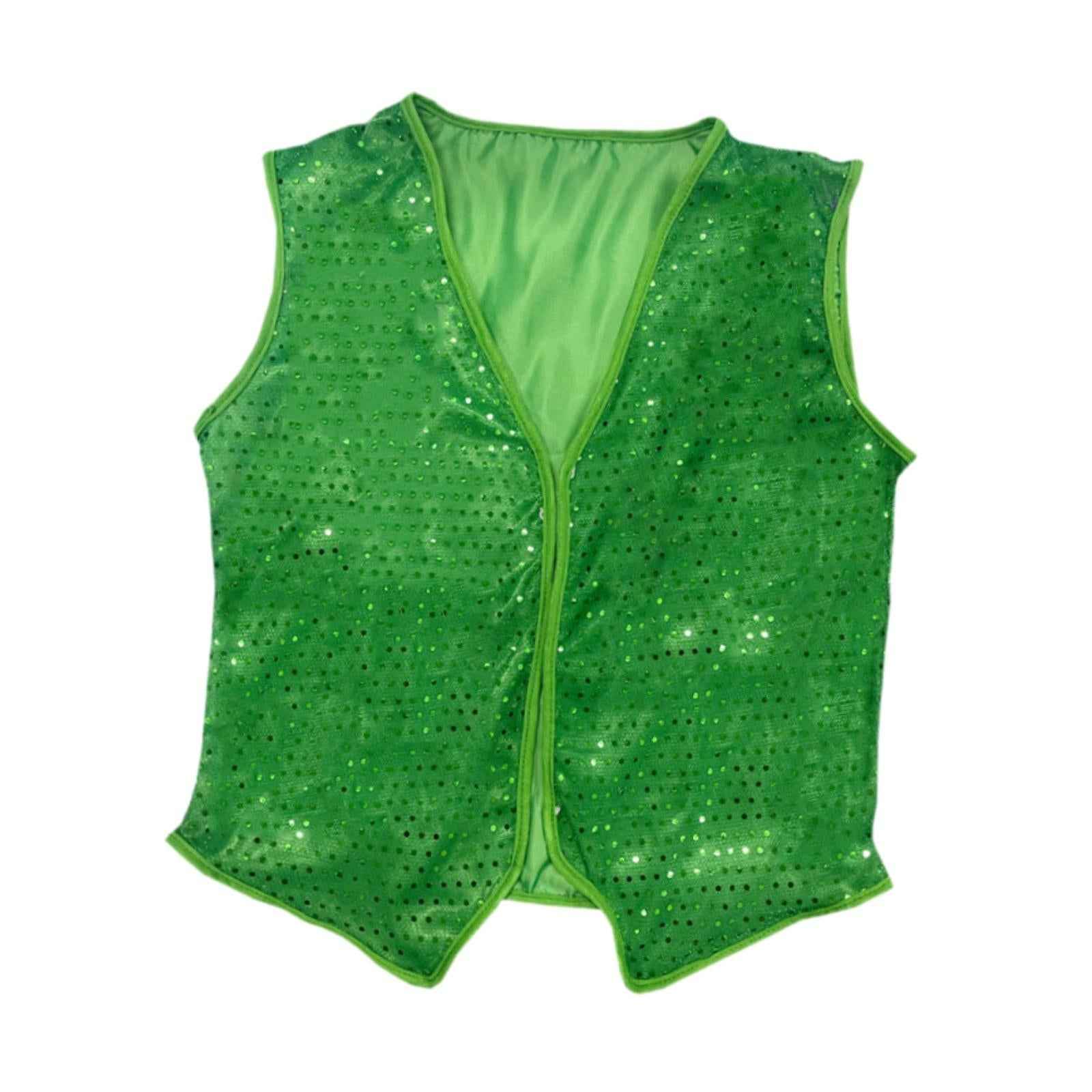 ST Patricks Day Vest Shiny Sequin Vest for Performance Dressing up Birthdays