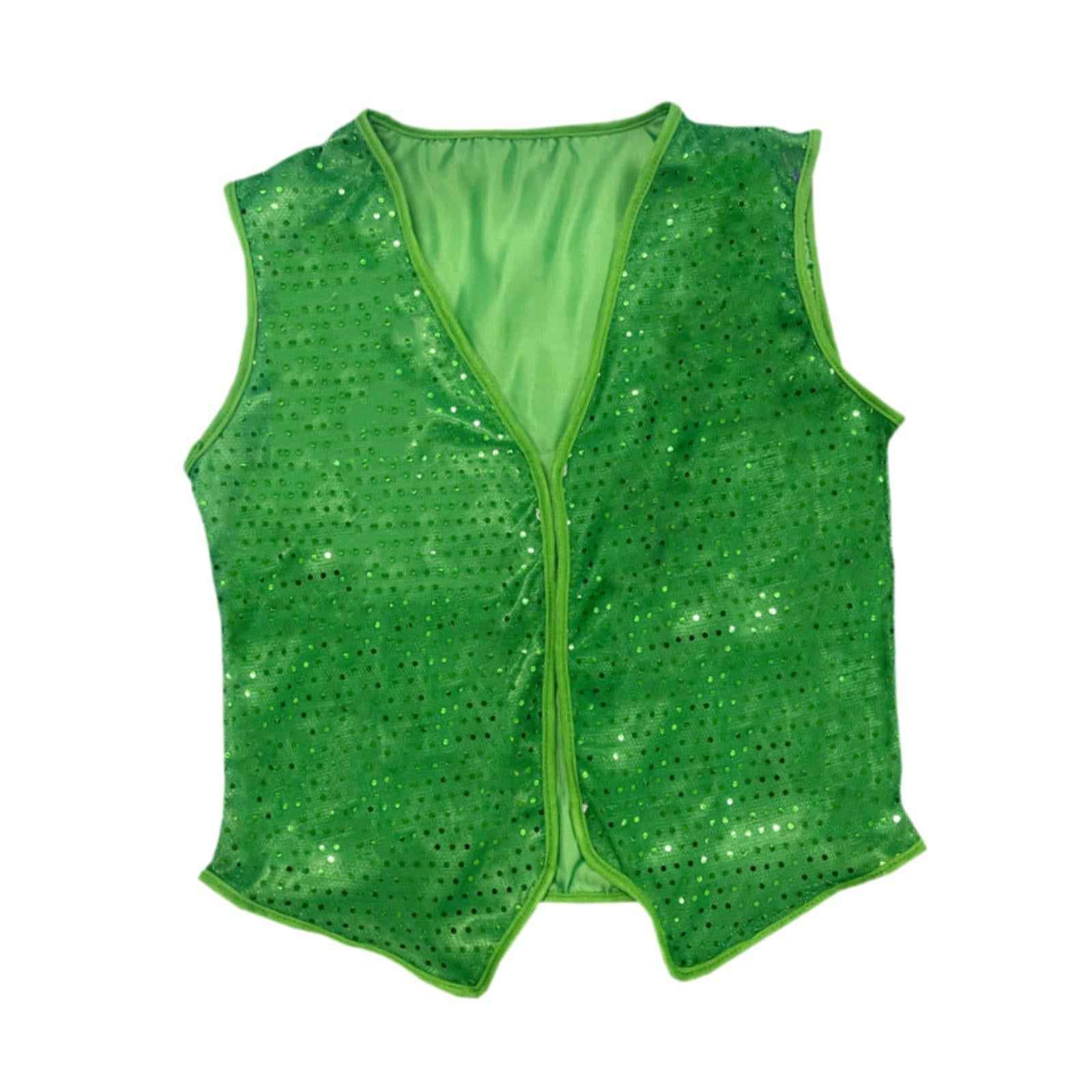 ST Patricks Day Vest Shiny Sequin Vest for Performance Dressing up Birthdays