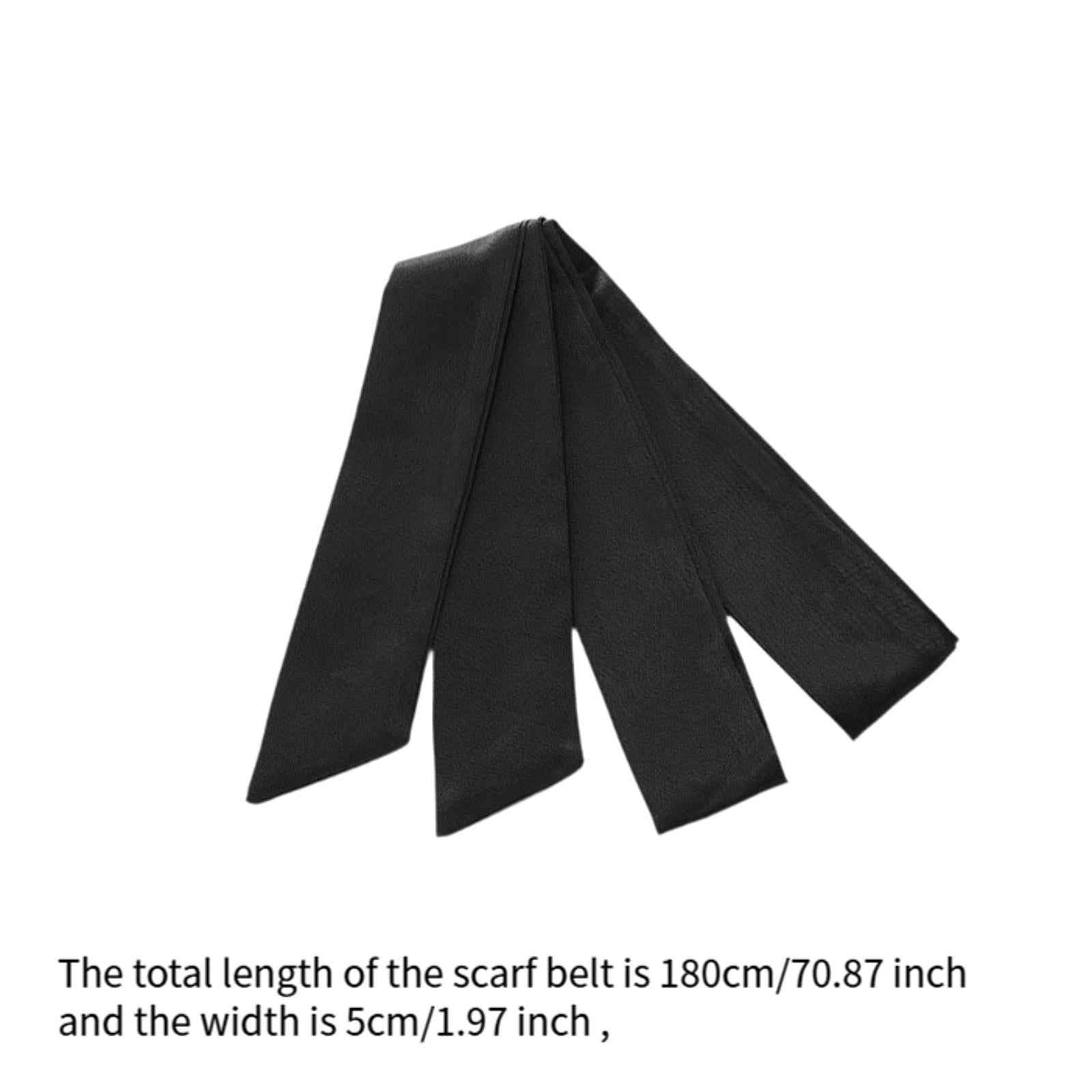Ribbon Sash Belt Long Waist Belt for Special Occasion Trench Coat Bridesmaid Black