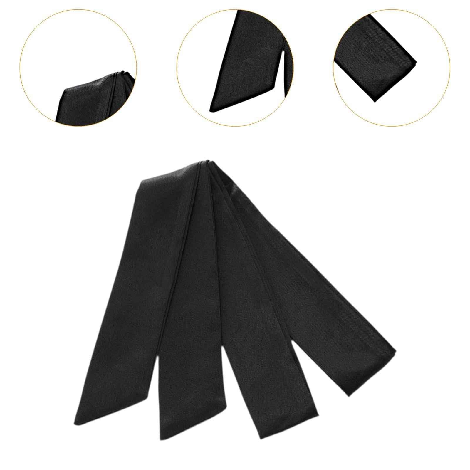Ribbon Sash Belt Long Waist Belt for Special Occasion Trench Coat Bridesmaid Black