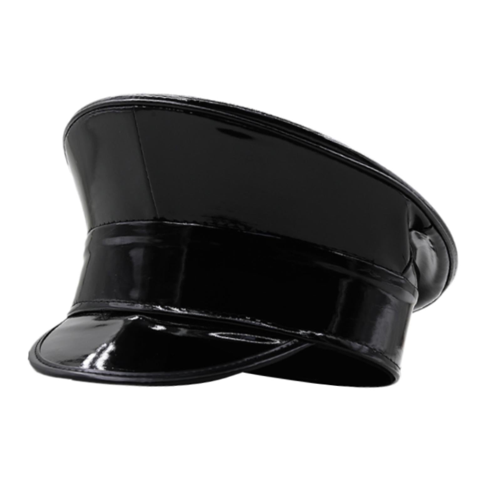 Sailor Hat for Women Men Deluxe Holographic Officer Hat Costume Accessories Black