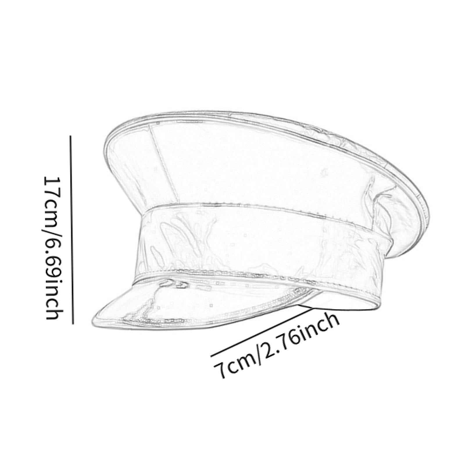 Sailor Hat for Women Men Deluxe Holographic Officer Hat Costume Accessories Black