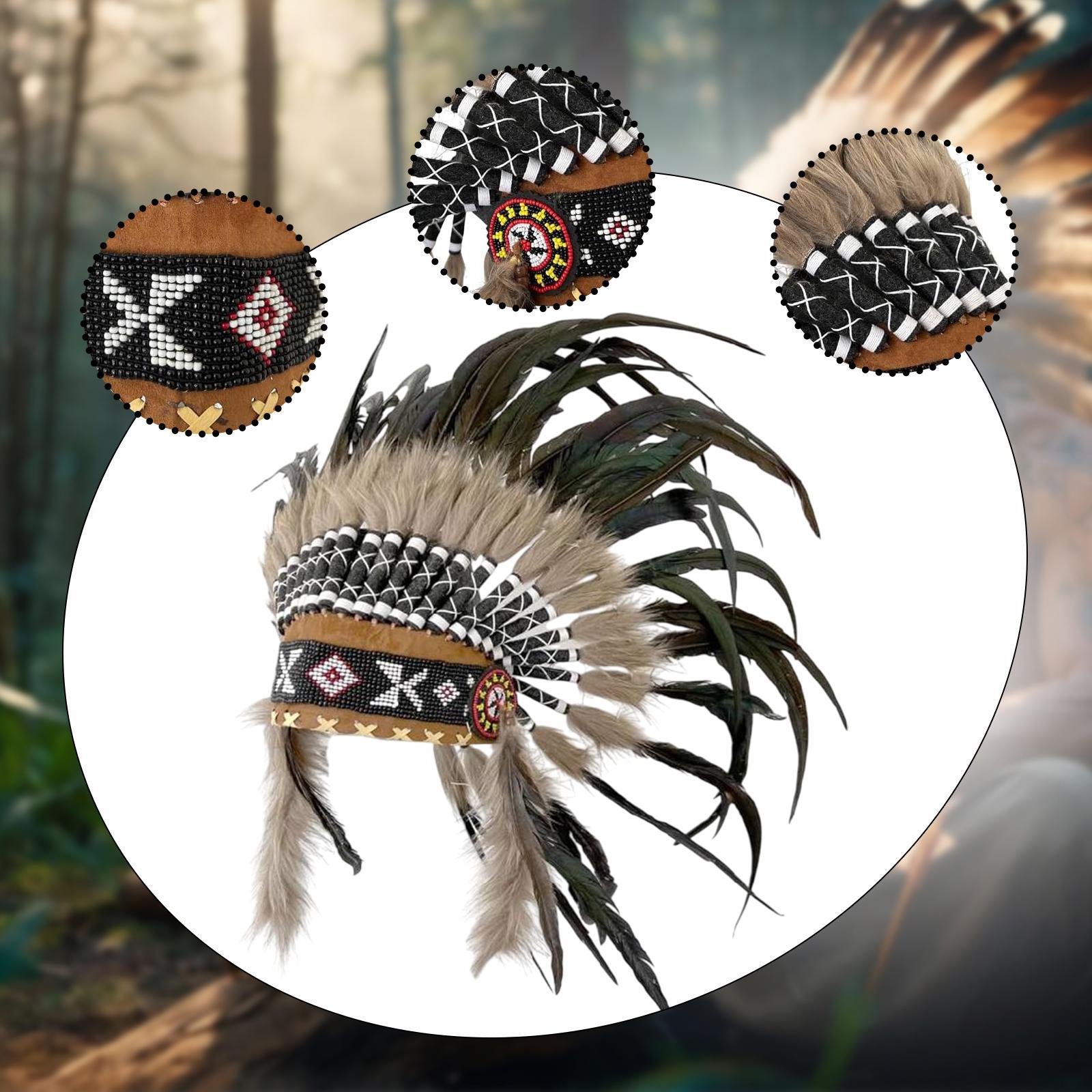 Indian Artificial Feather Headdress Trendy for Gift Festivals Dance