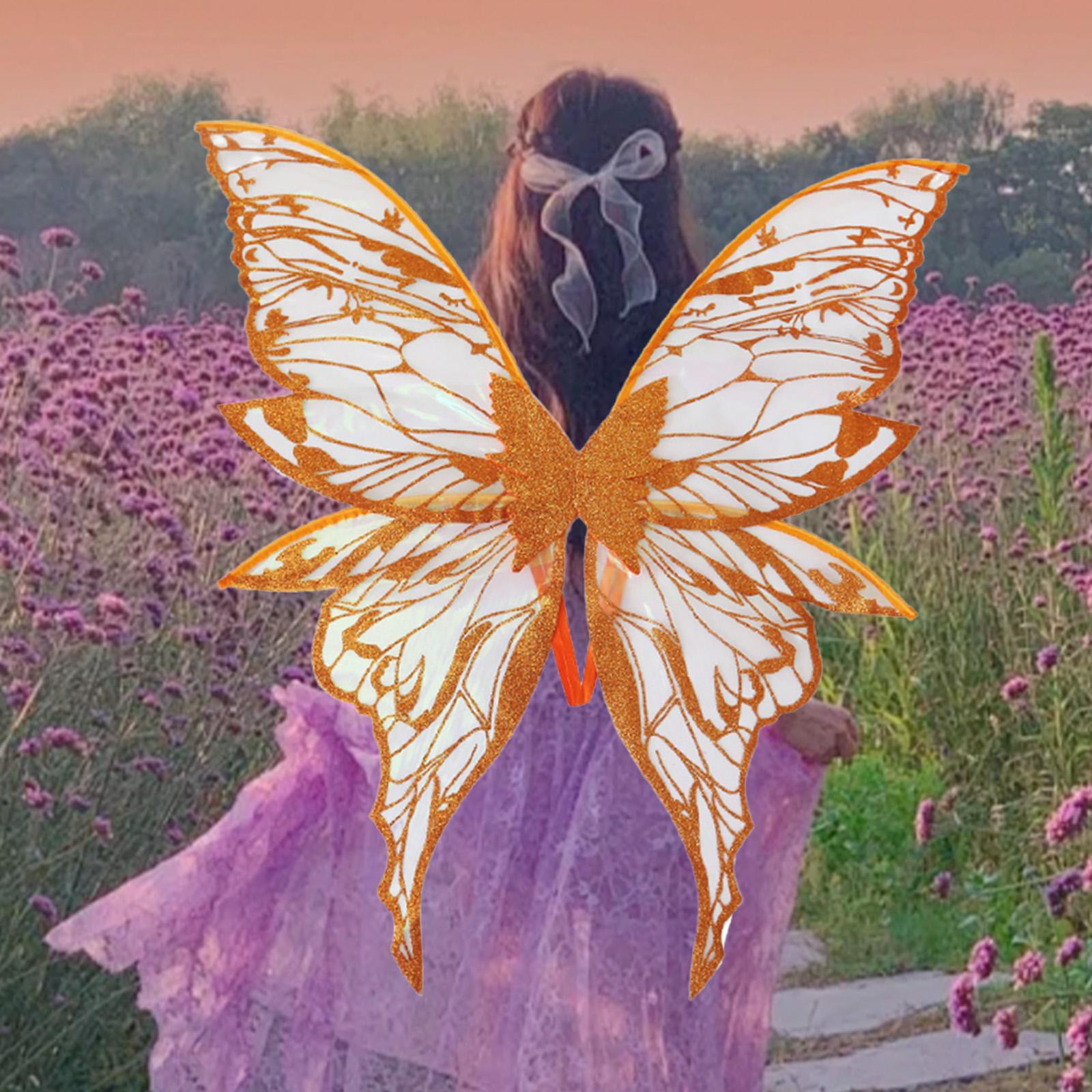 Butterfly Wing Lightweight Fairy Wing for Festival Role Play Masquerade Orange
