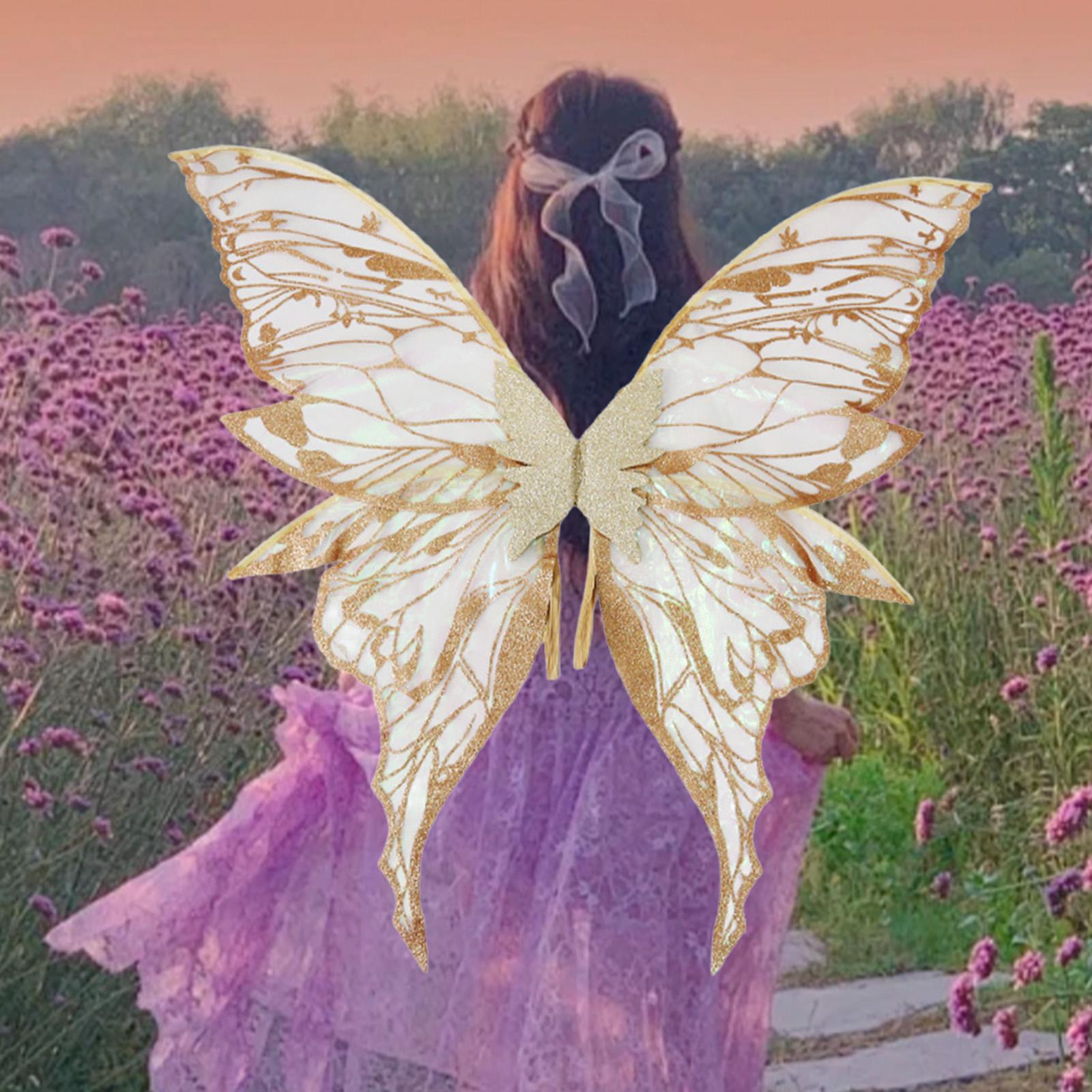 Butterfly Wing Lightweight Fairy Wing for Festival Role Play Masquerade Gold