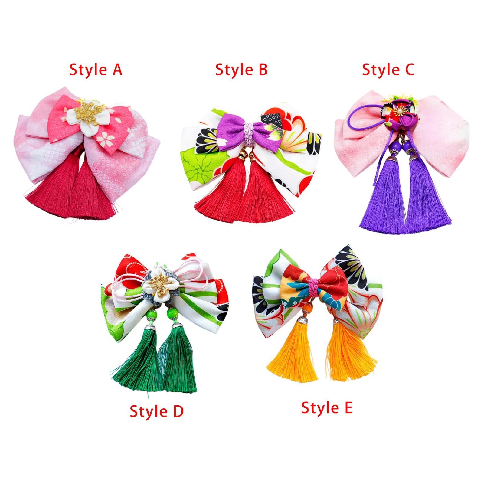 Bowknot Tassel Hair Accessories for Girls Hairpiece Japanese Style Hair Clip Style A