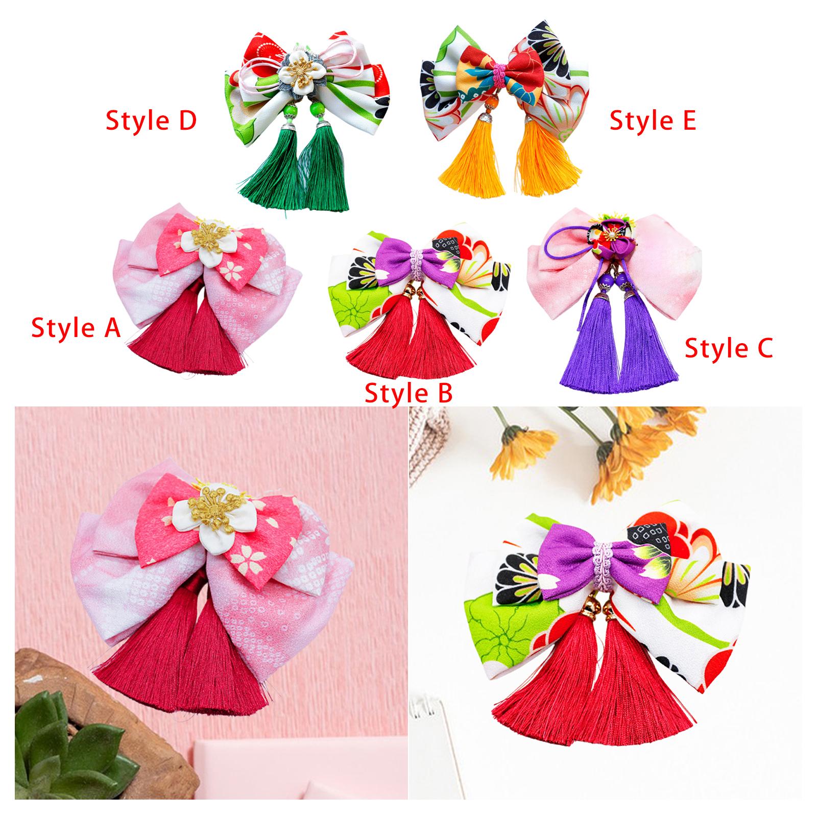 Bowknot Tassel Hair Accessories for Girls Hairpiece Japanese Style Hair Clip Style A