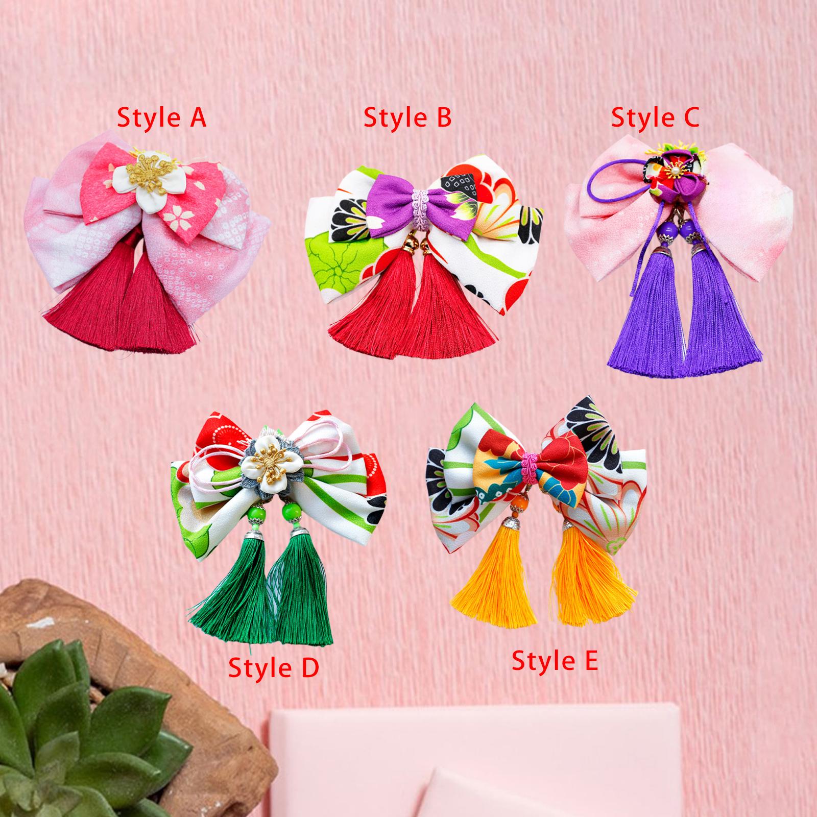 Bowknot Tassel Hair Accessories for Girls Hairpiece Japanese Style Hair Clip Style A
