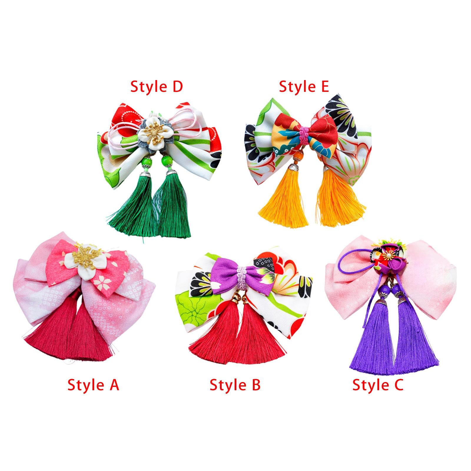 Bowknot Tassel Hair Accessories for Girls Hairpiece Japanese Style Hair Clip Style A