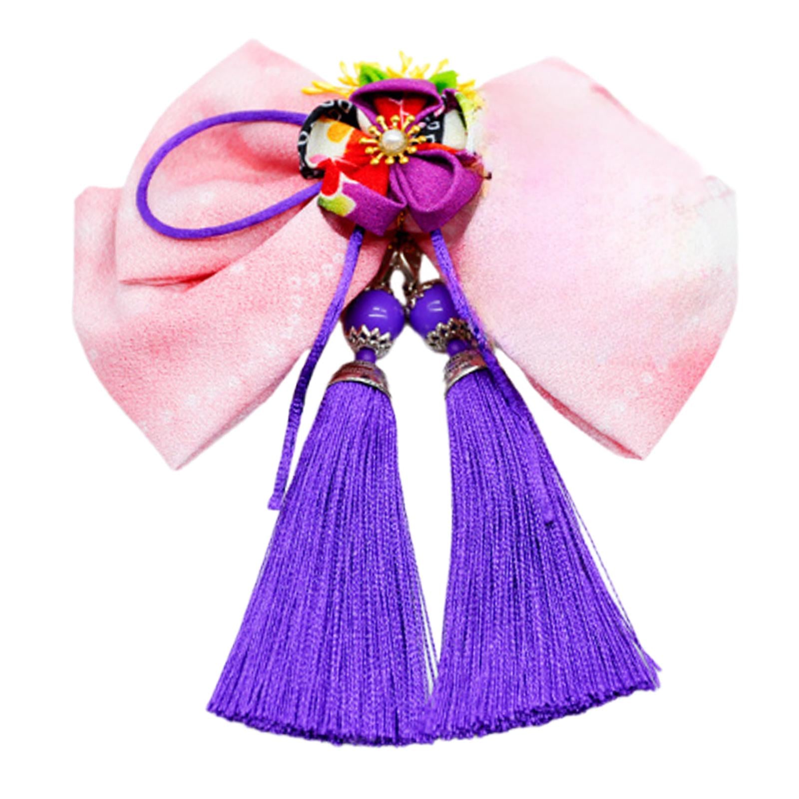 Bowknot Tassel Hair Accessories for Girls Hairpiece Japanese Style Hair Clip Style C