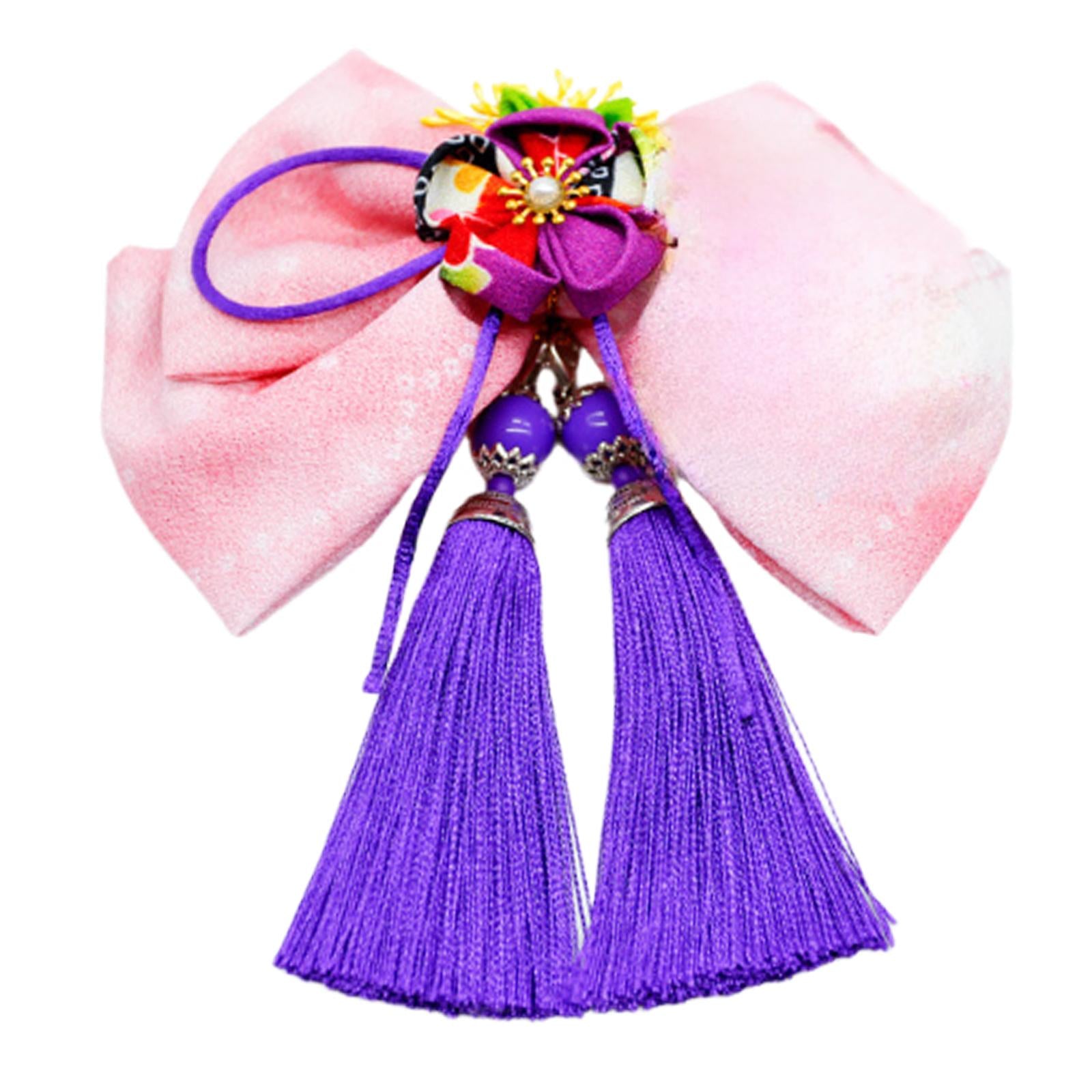 Bowknot Tassel Hair Accessories for Girls Hairpiece Japanese Style Hair Clip Style C