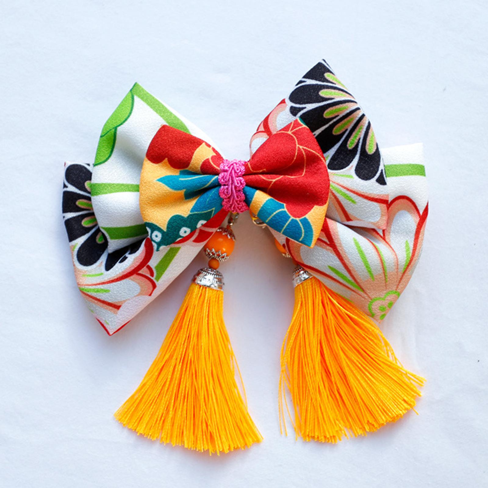 Bowknot Tassel Hair Accessories for Girls Hairpiece Japanese Style Hair Clip Style E