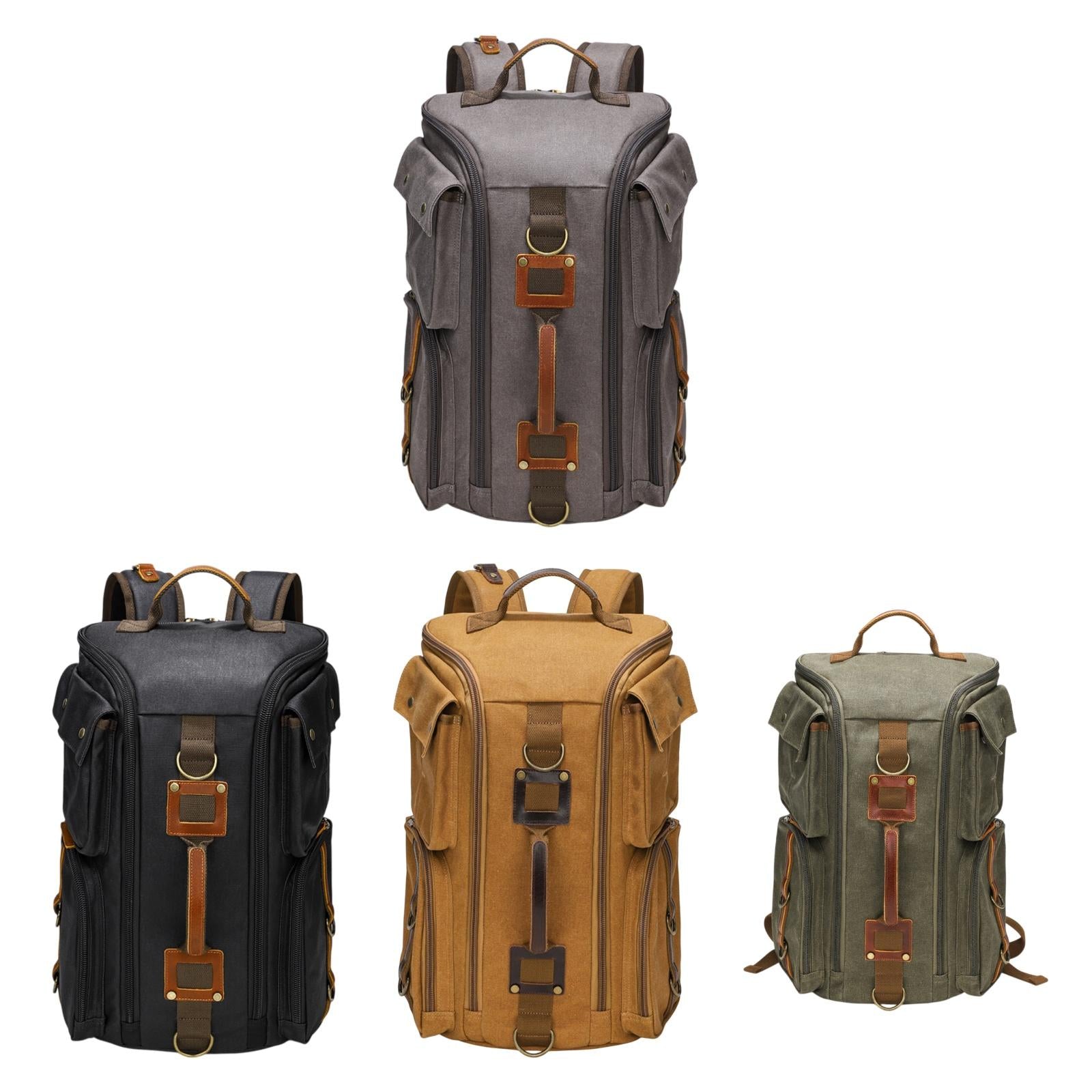 Canvas Backpack for Men 16 inch Laptop Backpack for Business Camping Outdoor Gray