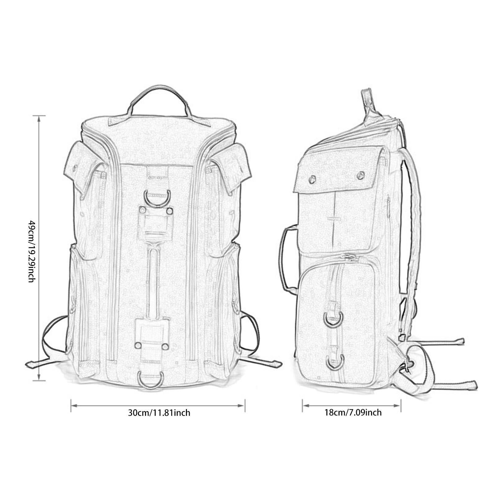 Canvas Backpack for Men 16 inch Laptop Backpack for Business Camping Outdoor Black