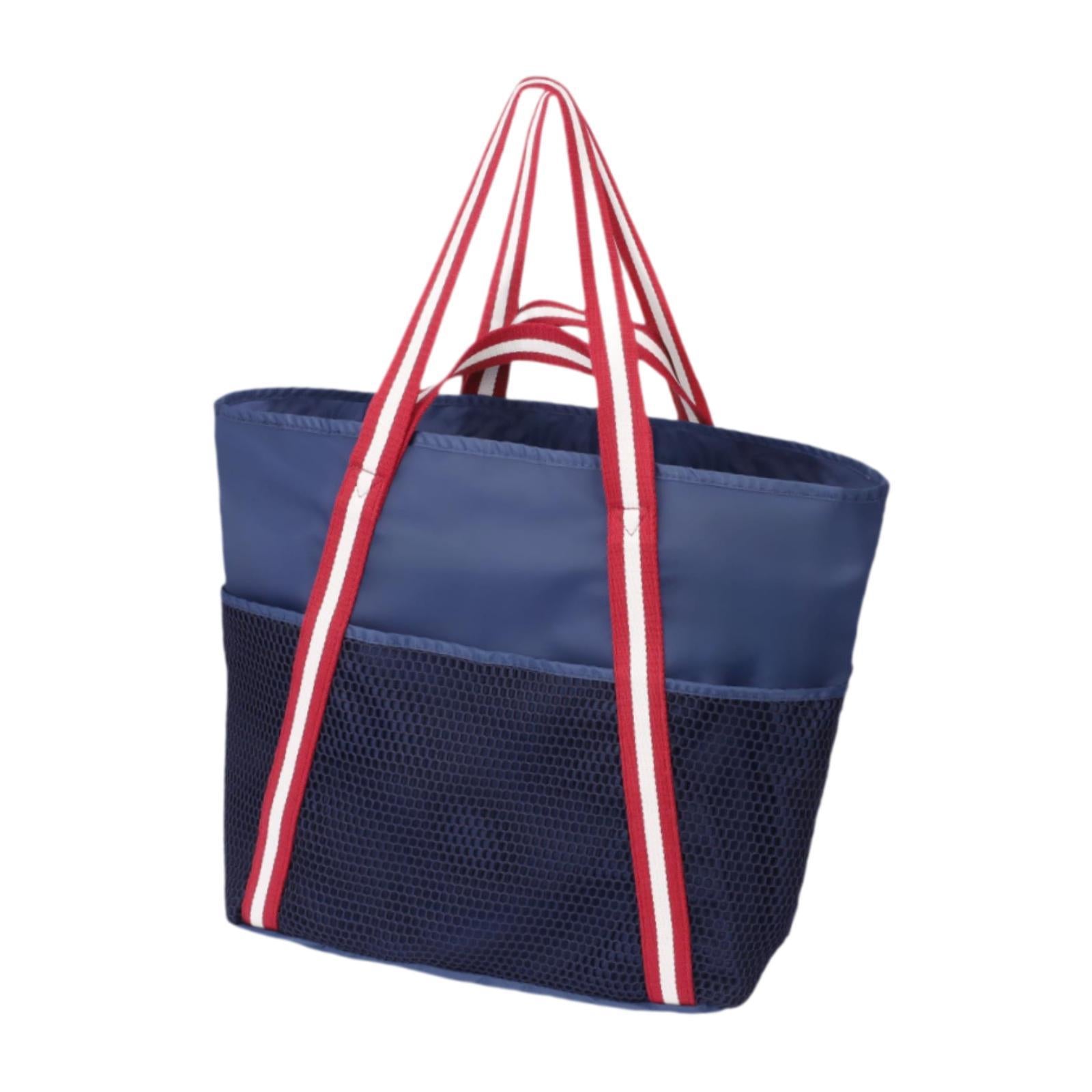 Beach Tote Bag Large Lightweight Shoulder Bag for Sport Event Stadium Street Blue