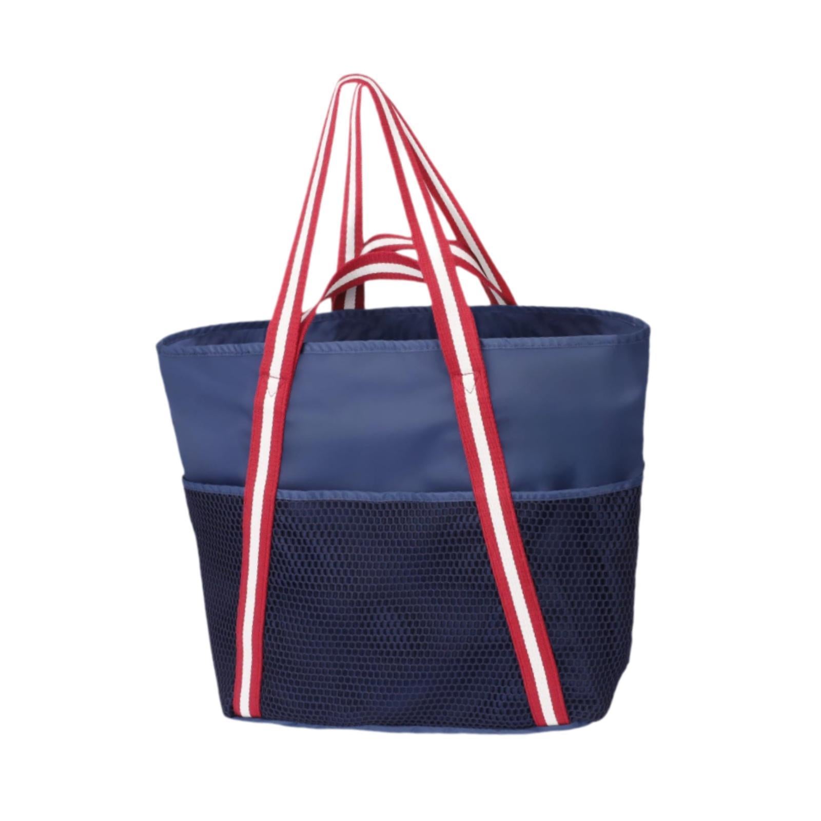 Beach Tote Bag Large Lightweight Shoulder Bag for Sport Event Stadium Street Blue