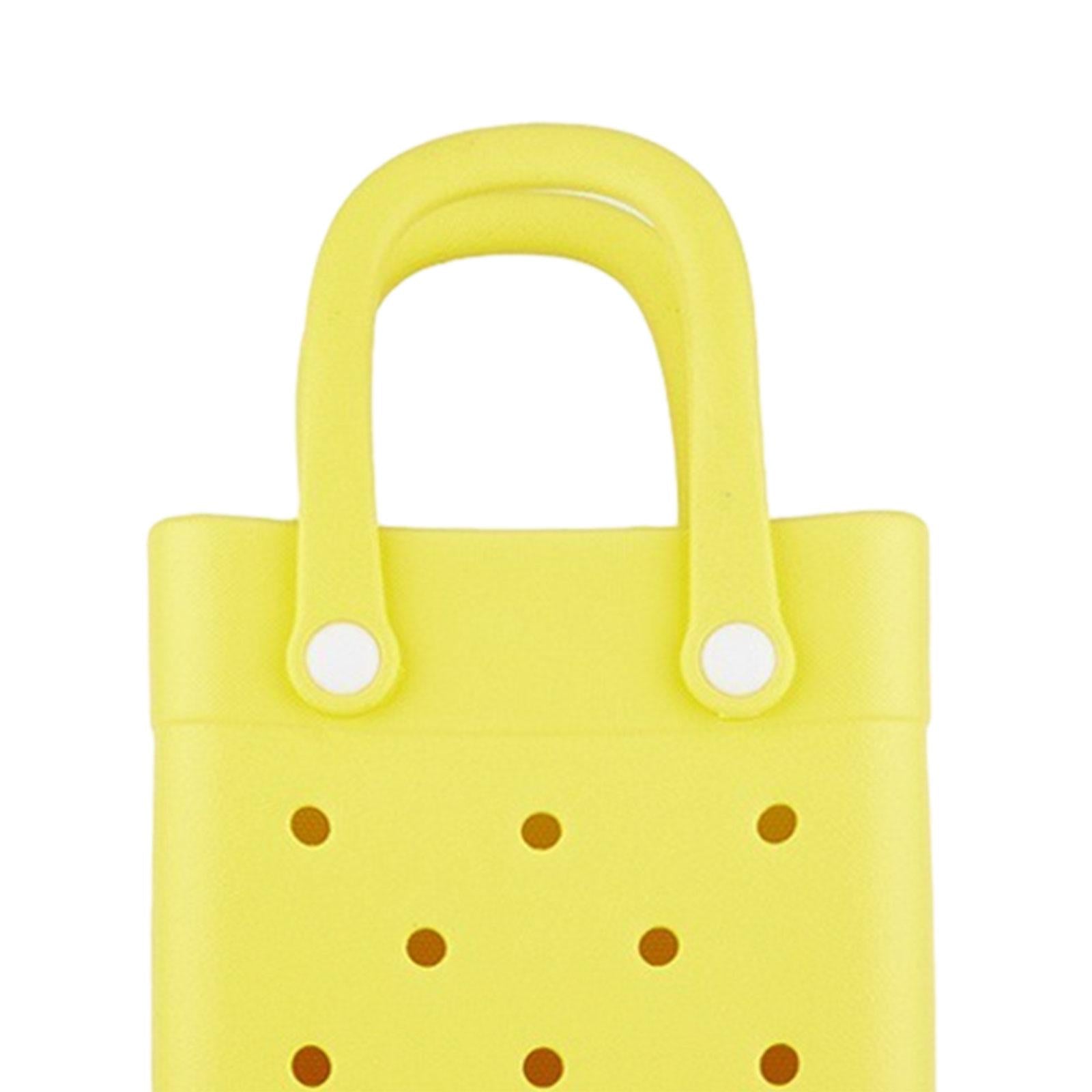 Beach Tote Bag Multi Purpose Beach Storage Basket for Outdoor Travel Holiday yellow