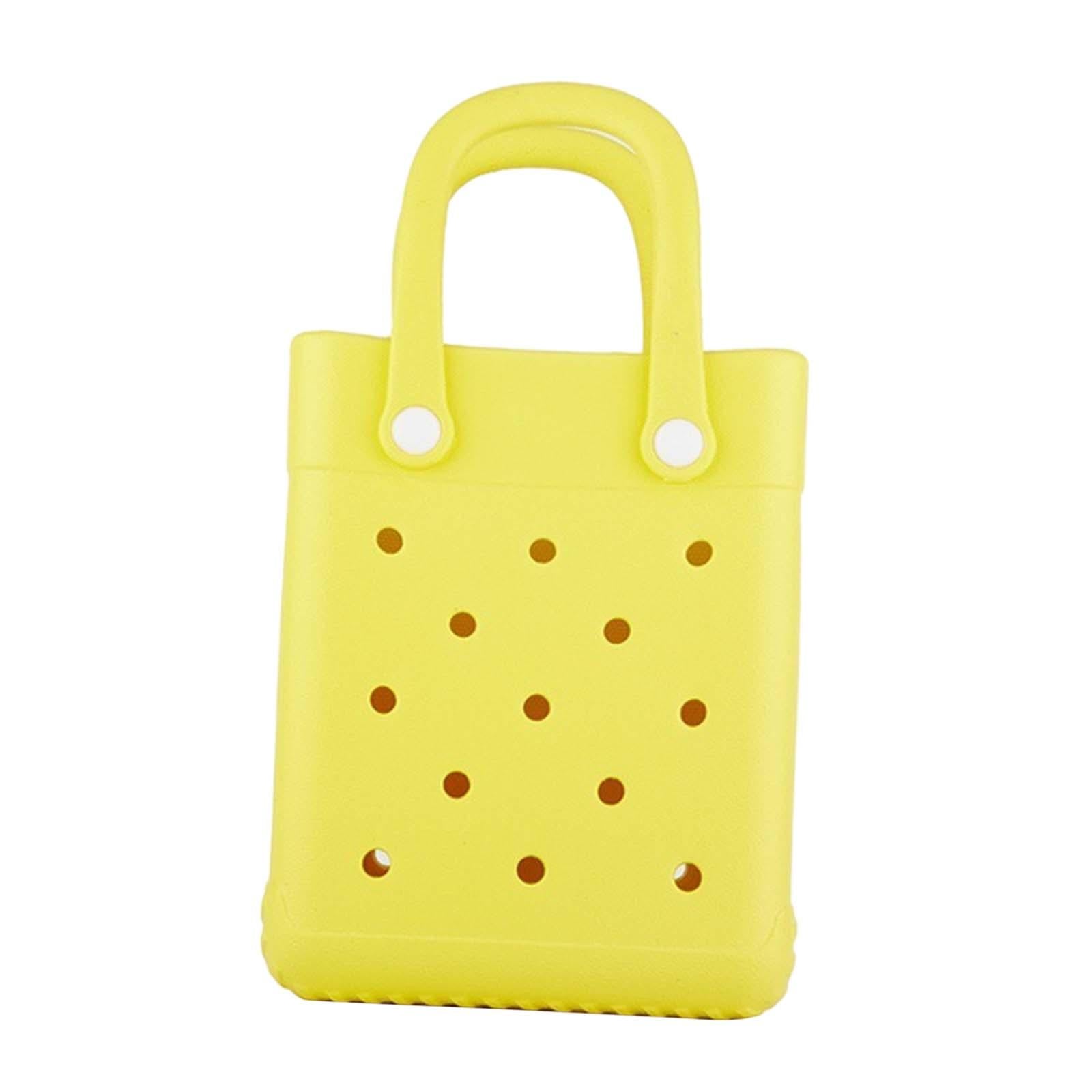 Beach Tote Bag Multi Purpose Beach Storage Basket for Outdoor Travel Holiday yellow