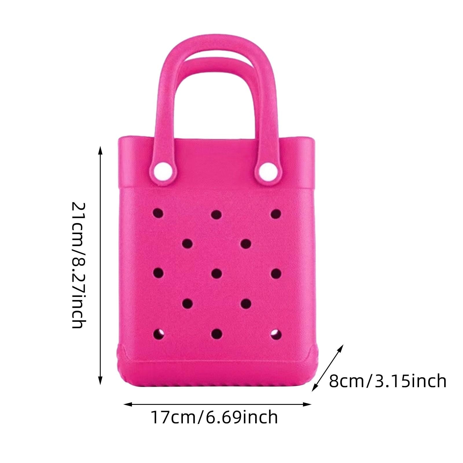 Beach Tote Bag Multi Purpose Beach Storage Basket for Outdoor Travel Holiday Rose Red
