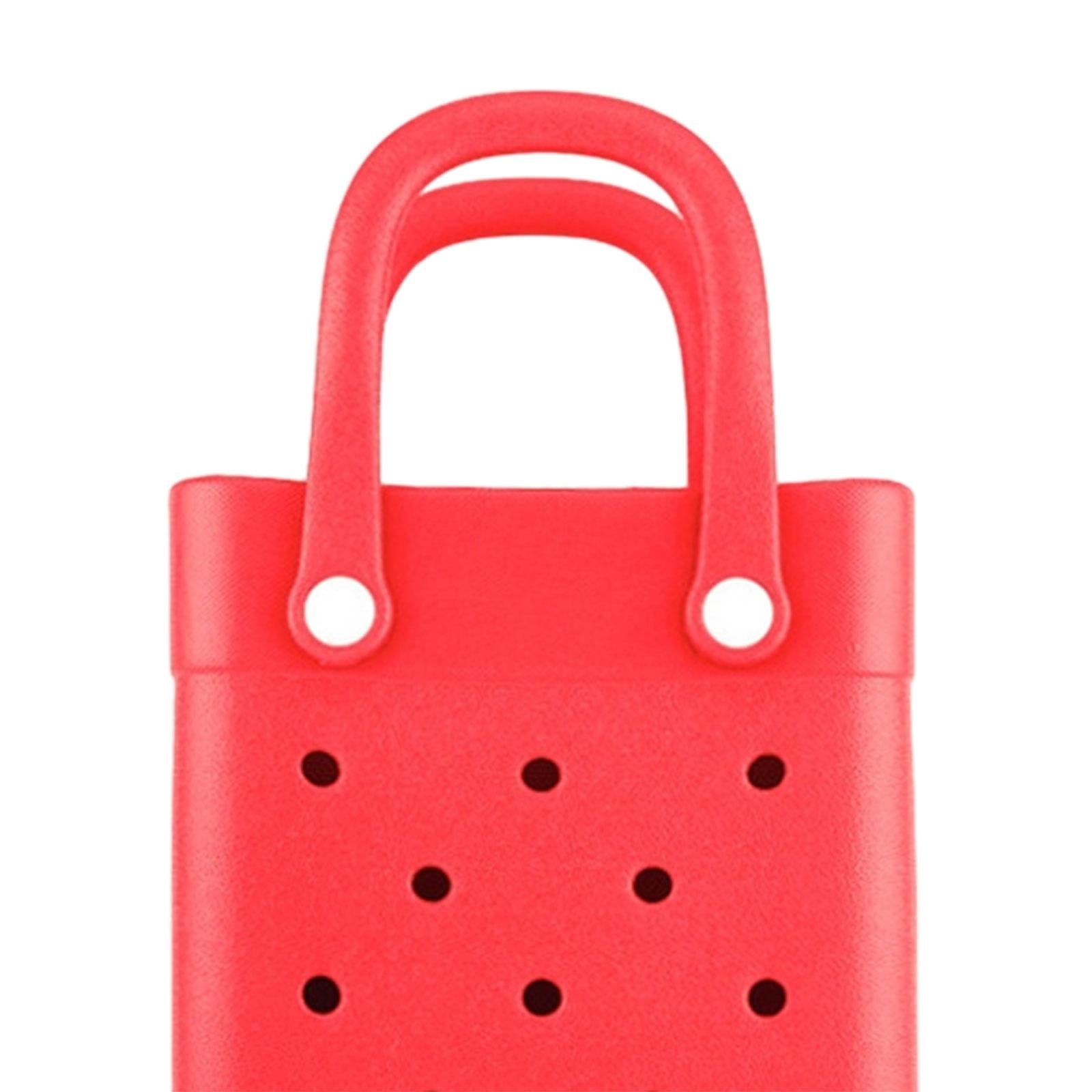 Beach Tote Bag Multi Purpose Beach Storage Basket for Outdoor Travel Holiday red