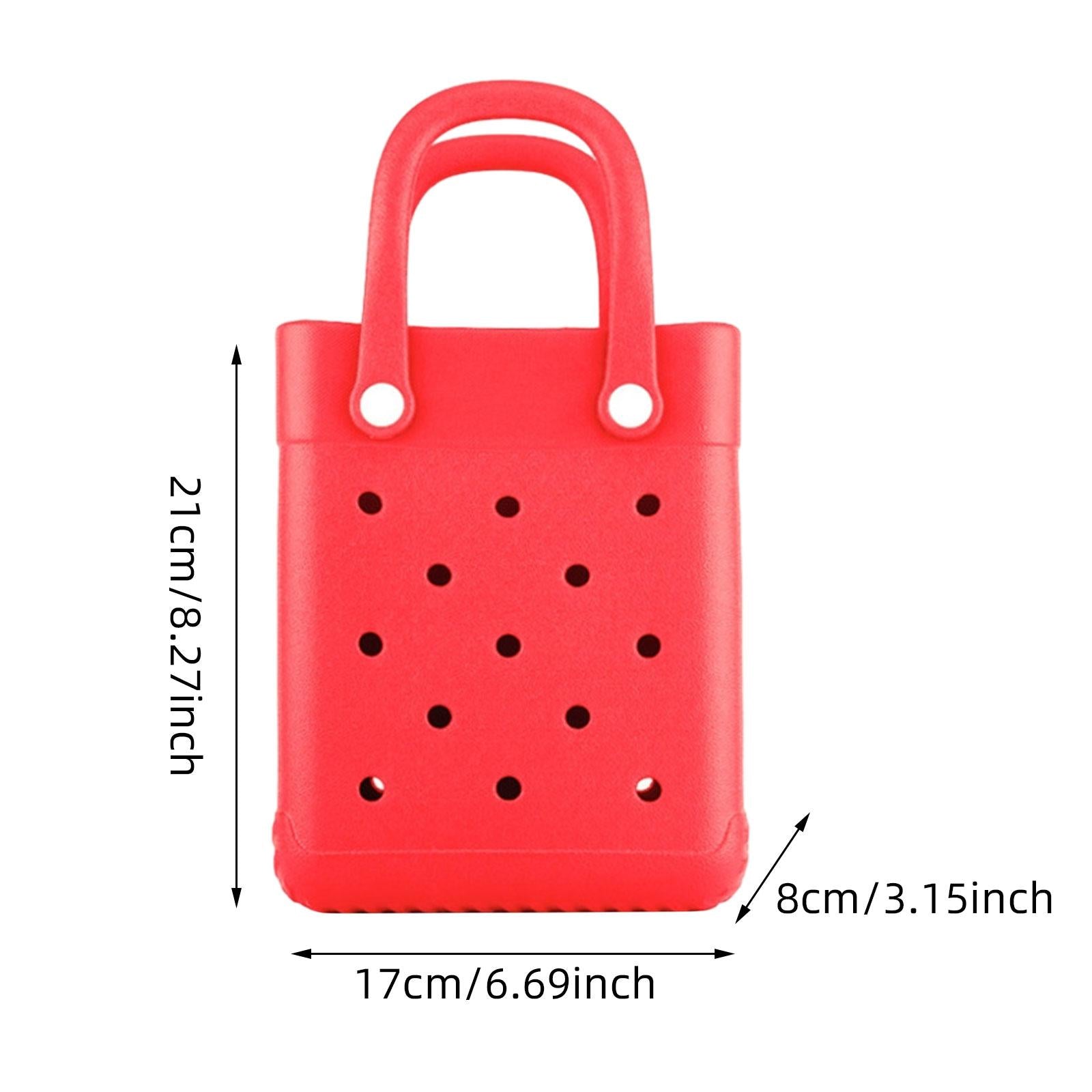 Beach Tote Bag Multi Purpose Beach Storage Basket for Outdoor Travel Holiday red