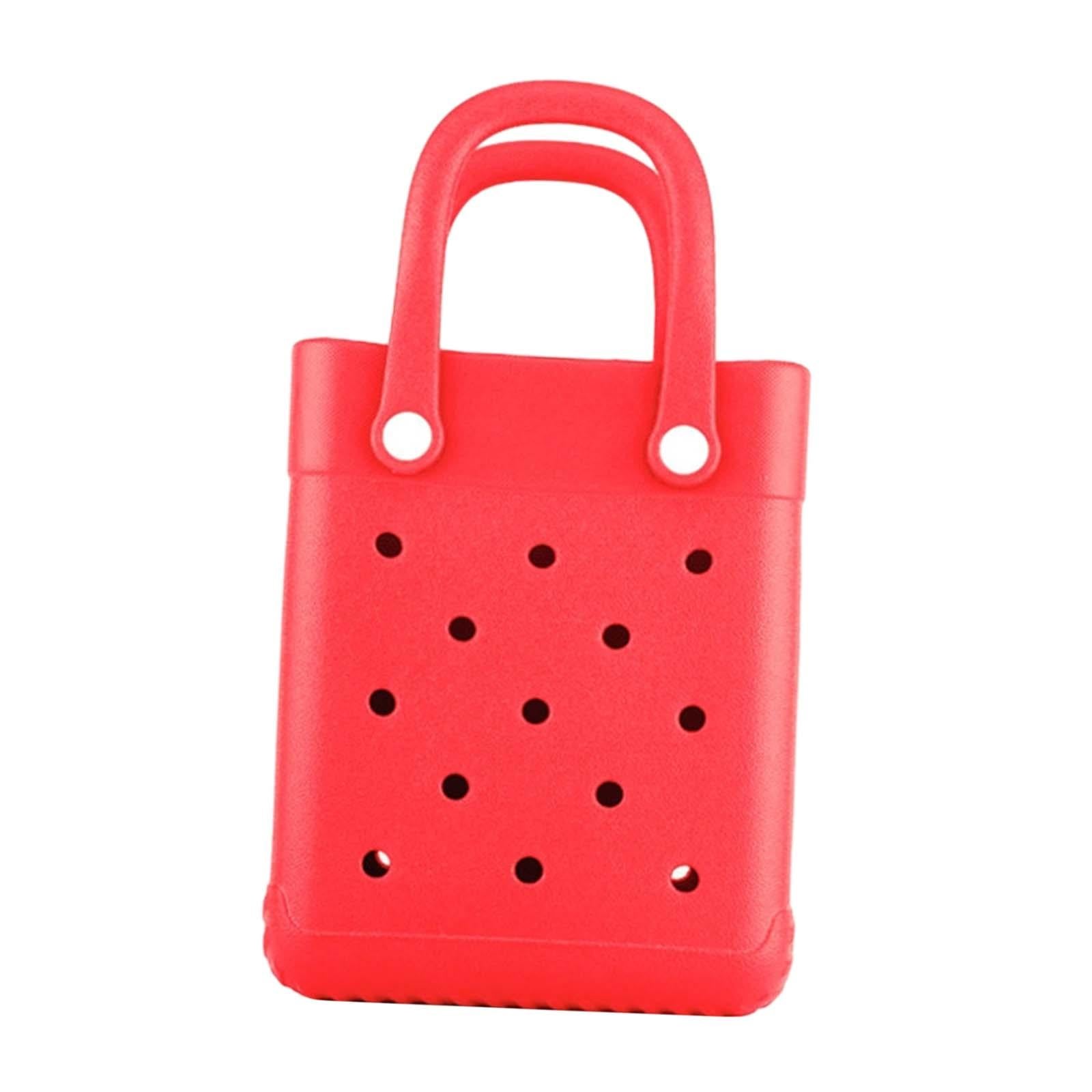 Beach Tote Bag Multi Purpose Beach Storage Basket for Outdoor Travel Holiday red