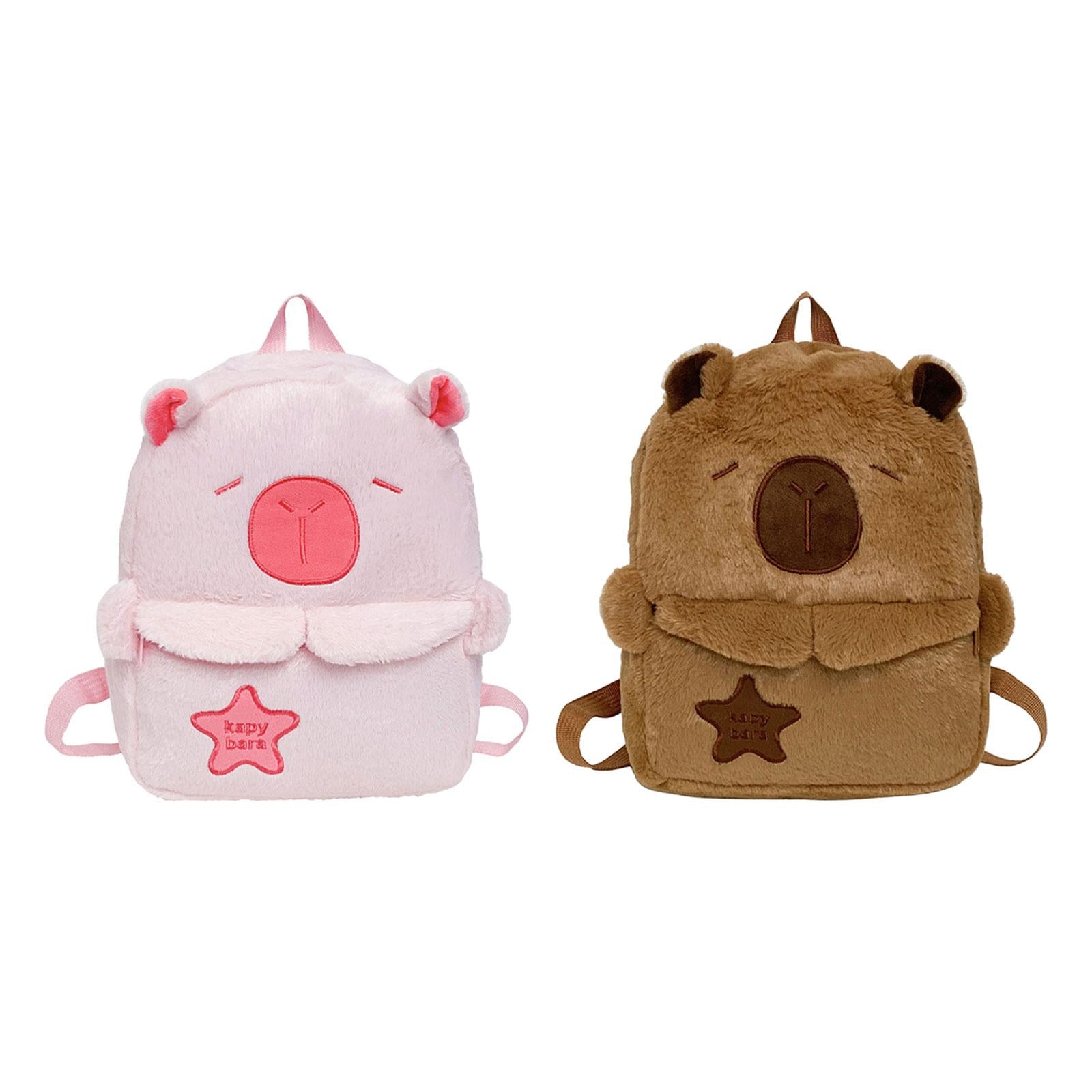 Capibara Backpack with Handle Funny Casual Daypack for Party Travel Birthday Pink