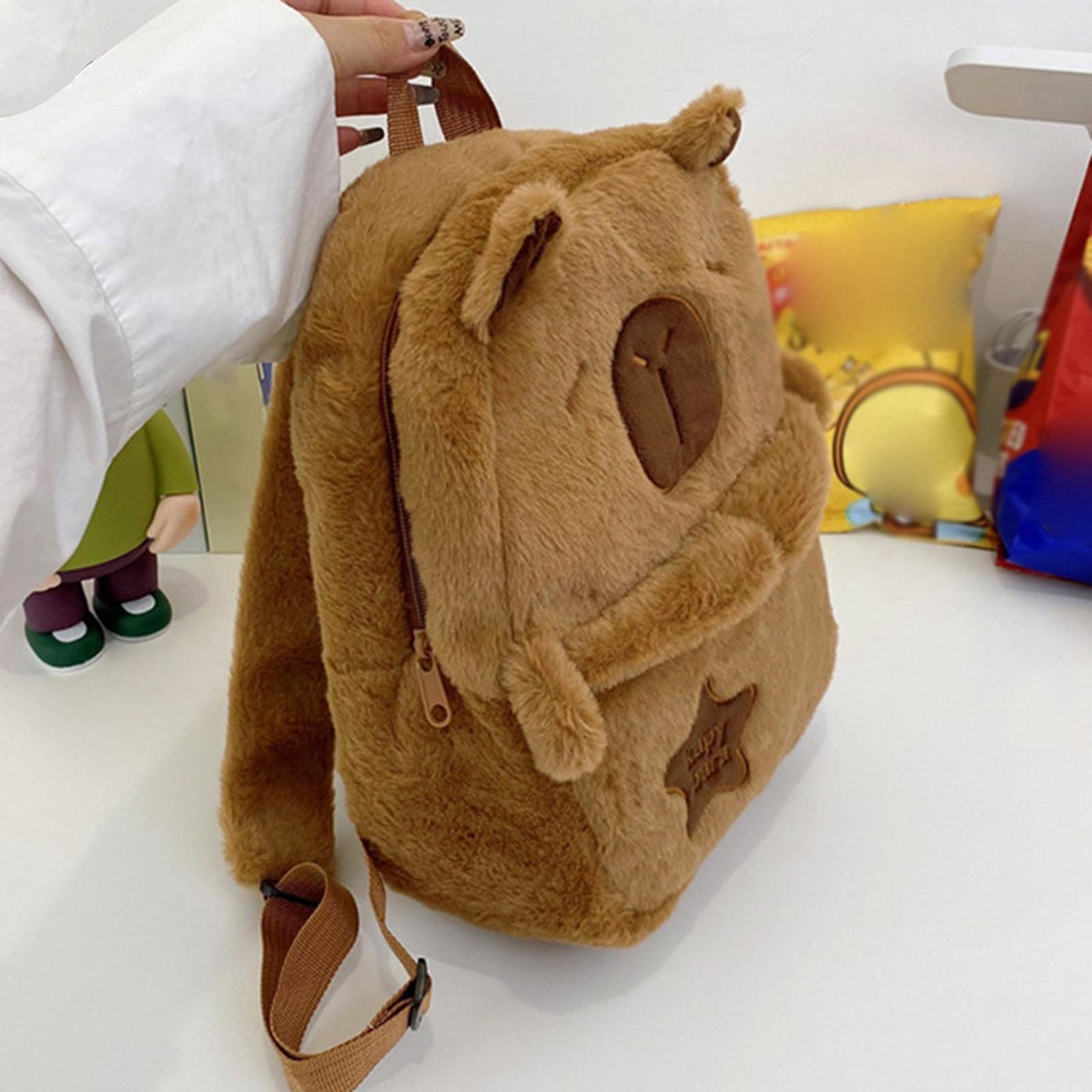 Capibara Backpack with Handle Funny Casual Daypack for Party Travel Birthday Brown