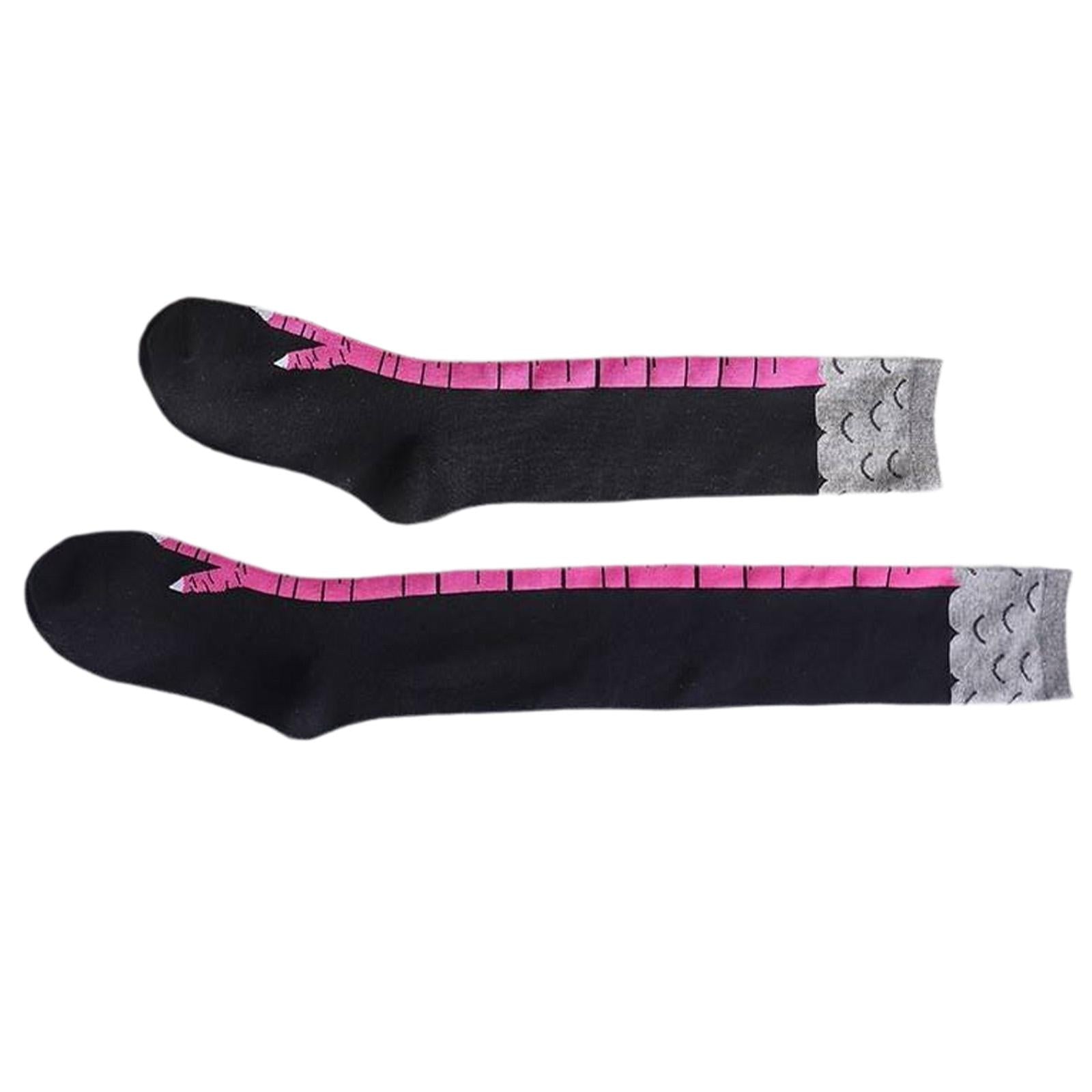 2 Pair Leg Dress Socks Chicken Feet Socks for Cosplay Birthday Gift Shopping black and red