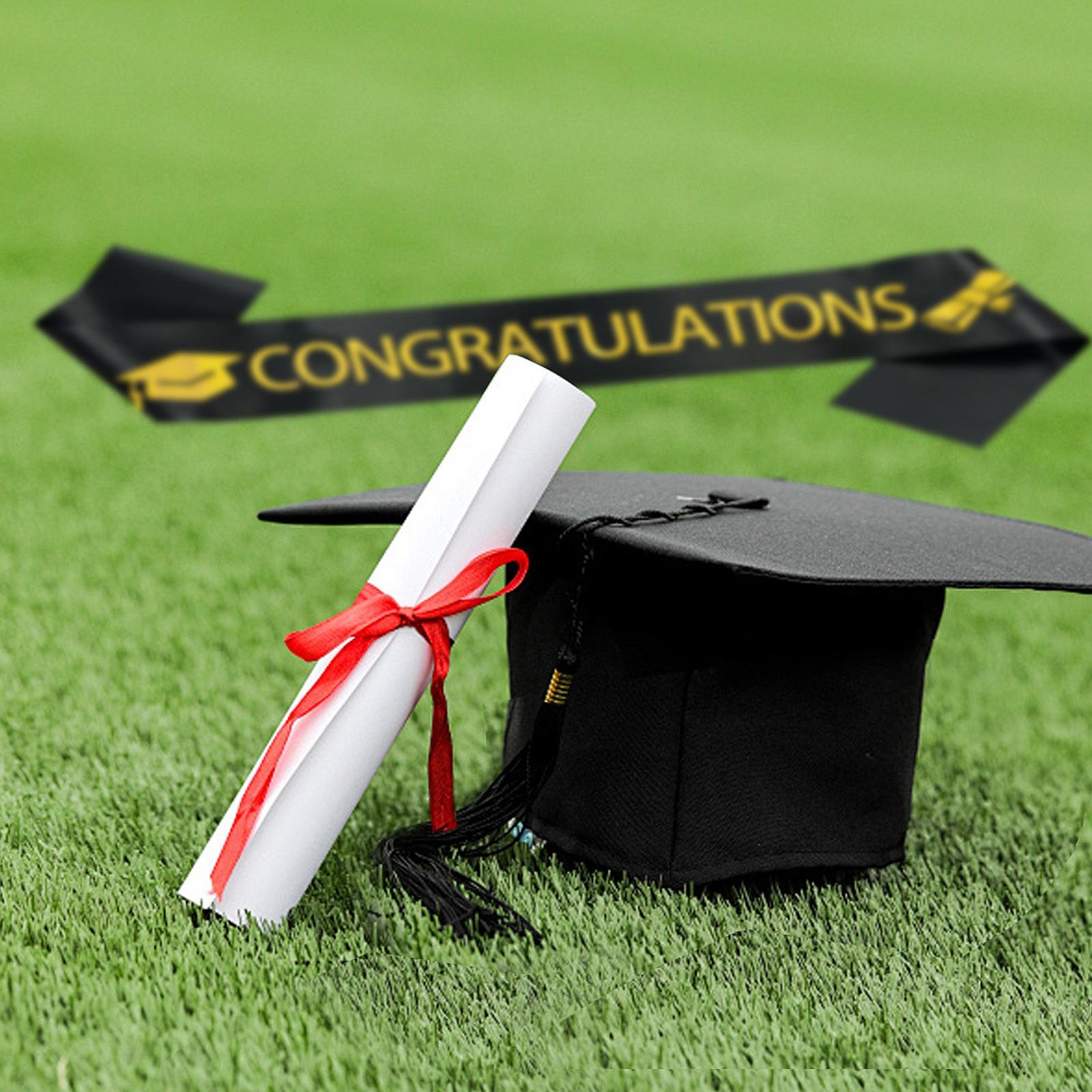 Graduation Cap and Shoulder Strap Photo Prop for Bachelor High School Master Congratulations