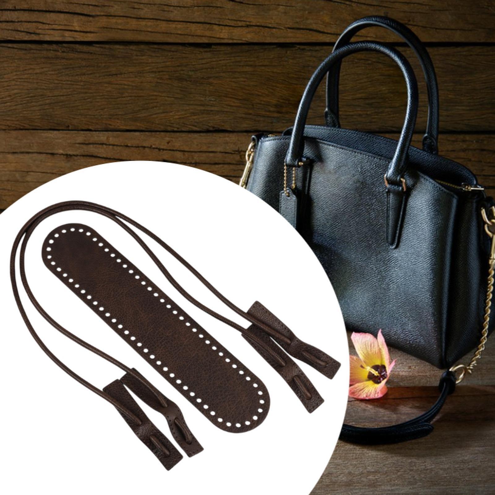 PU Leather Bag Knitting Set DIY for Enthusiasts Crossbody Purse Professional Coffee