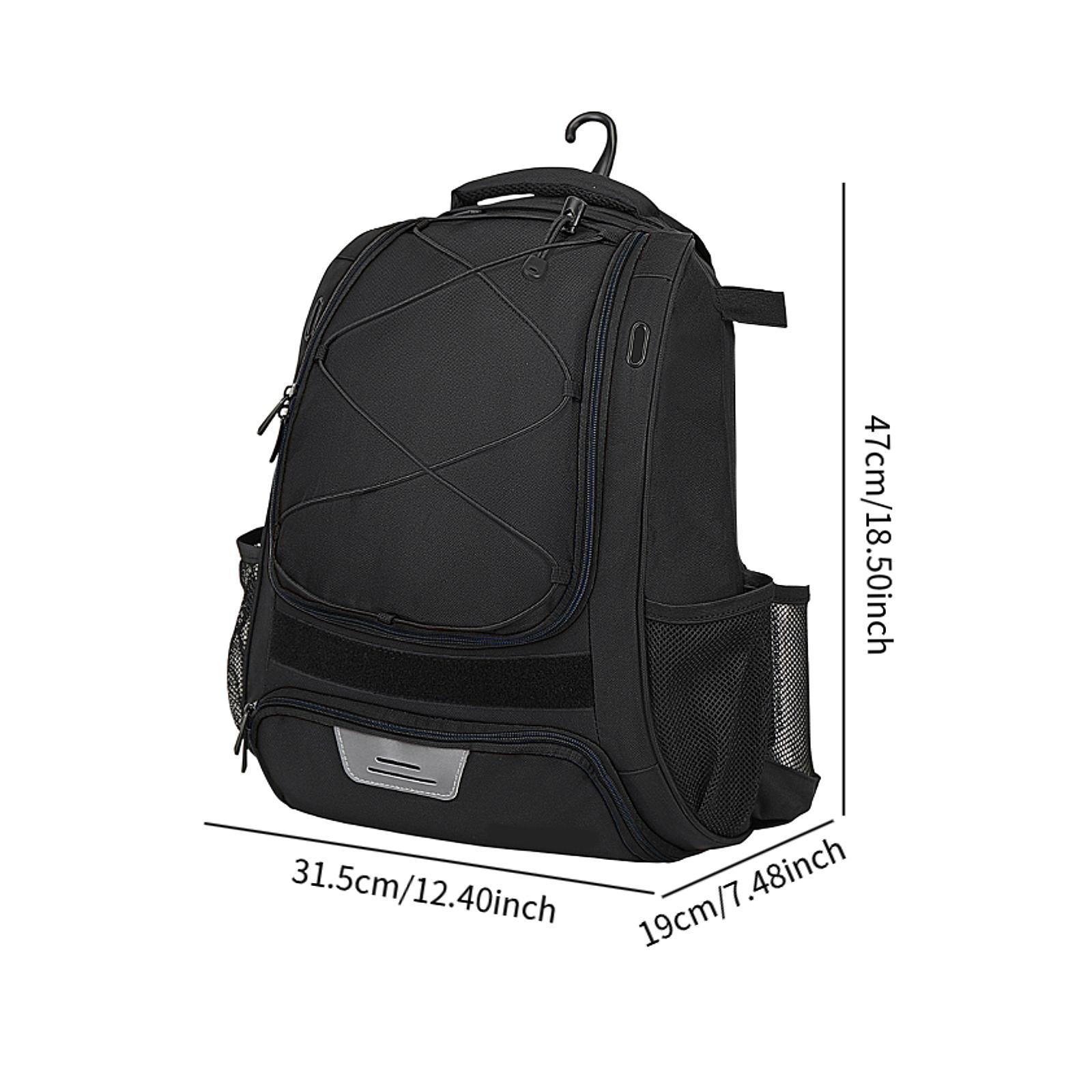 Baseball Backpack Professional Portable Sport Bag for Gym Soccer Boys Girls black