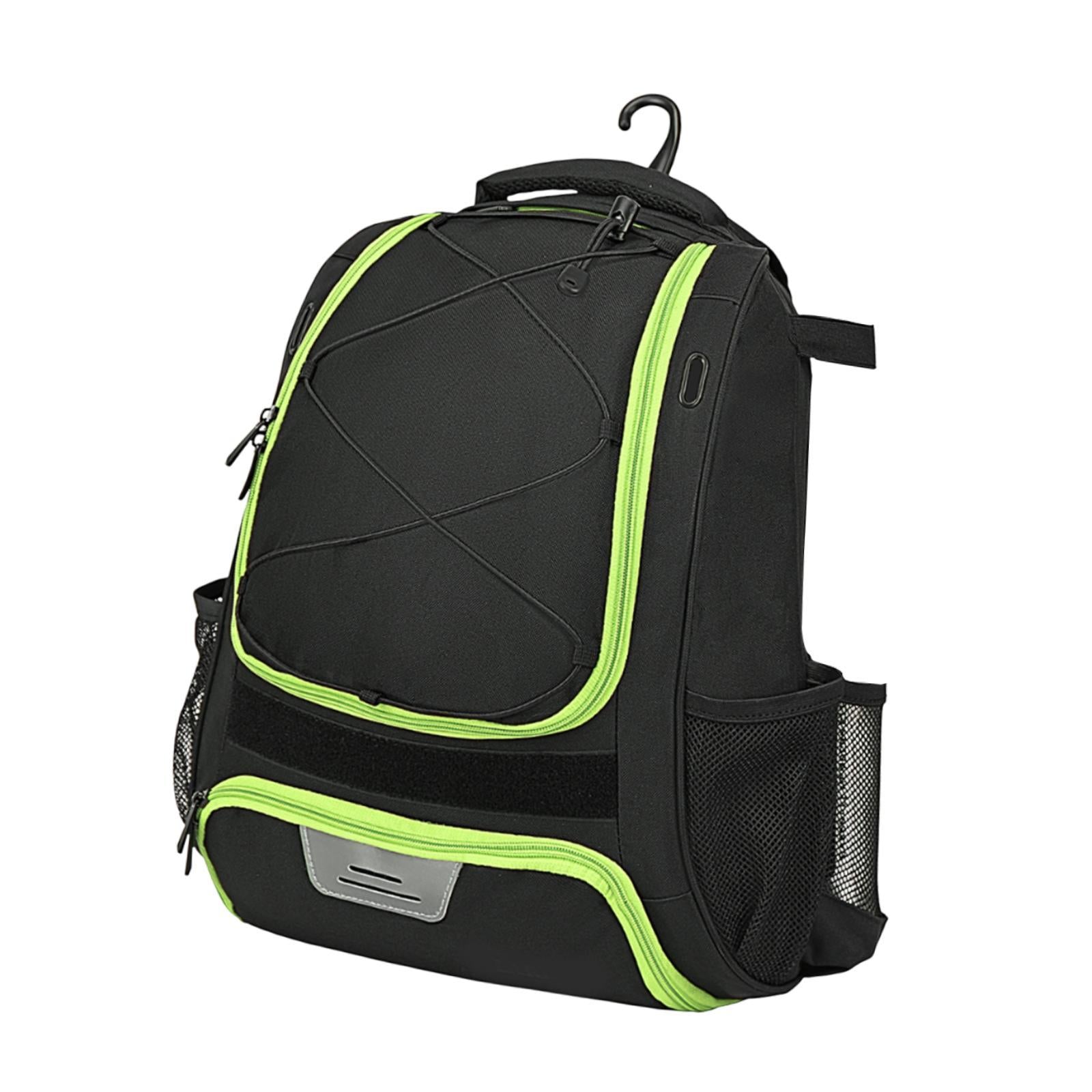 Baseball Backpack Professional Portable Sport Bag for Gym Soccer Boys Girls black green