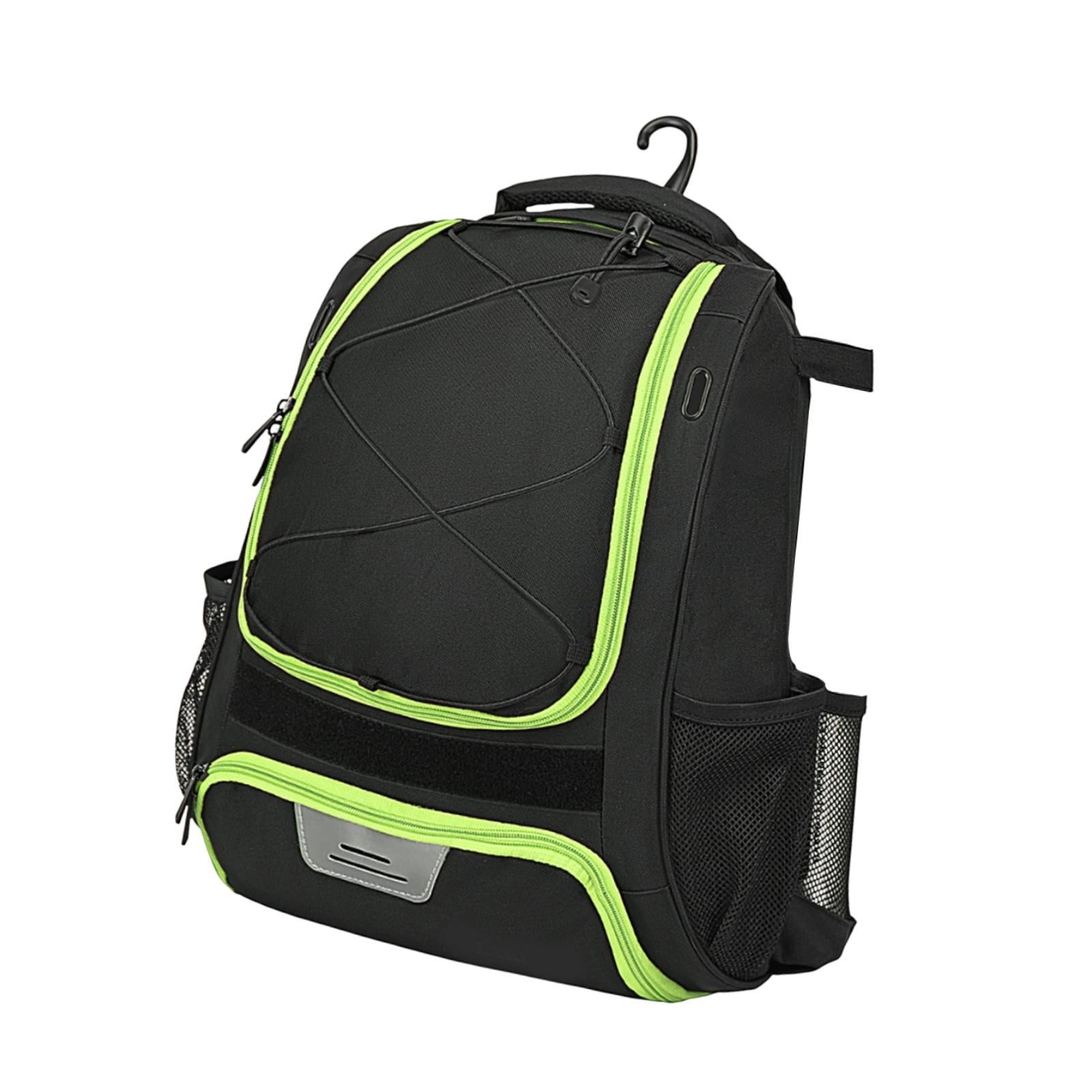 Baseball Backpack Professional Portable Sport Bag for Gym Soccer Boys Girls black green