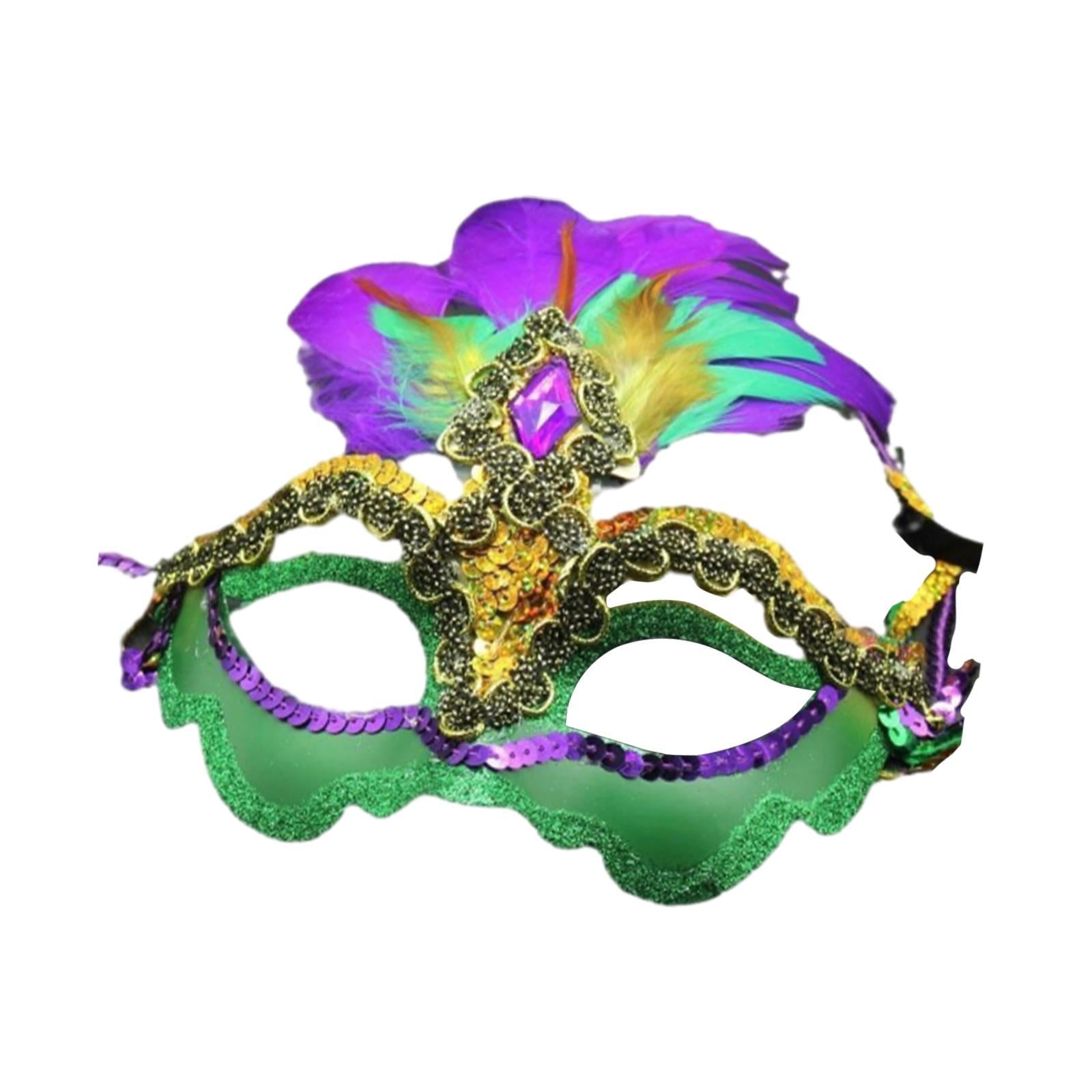 Feather Masquerade Mask for Fashion Shows Mardi Gras Reenactment Art Theater