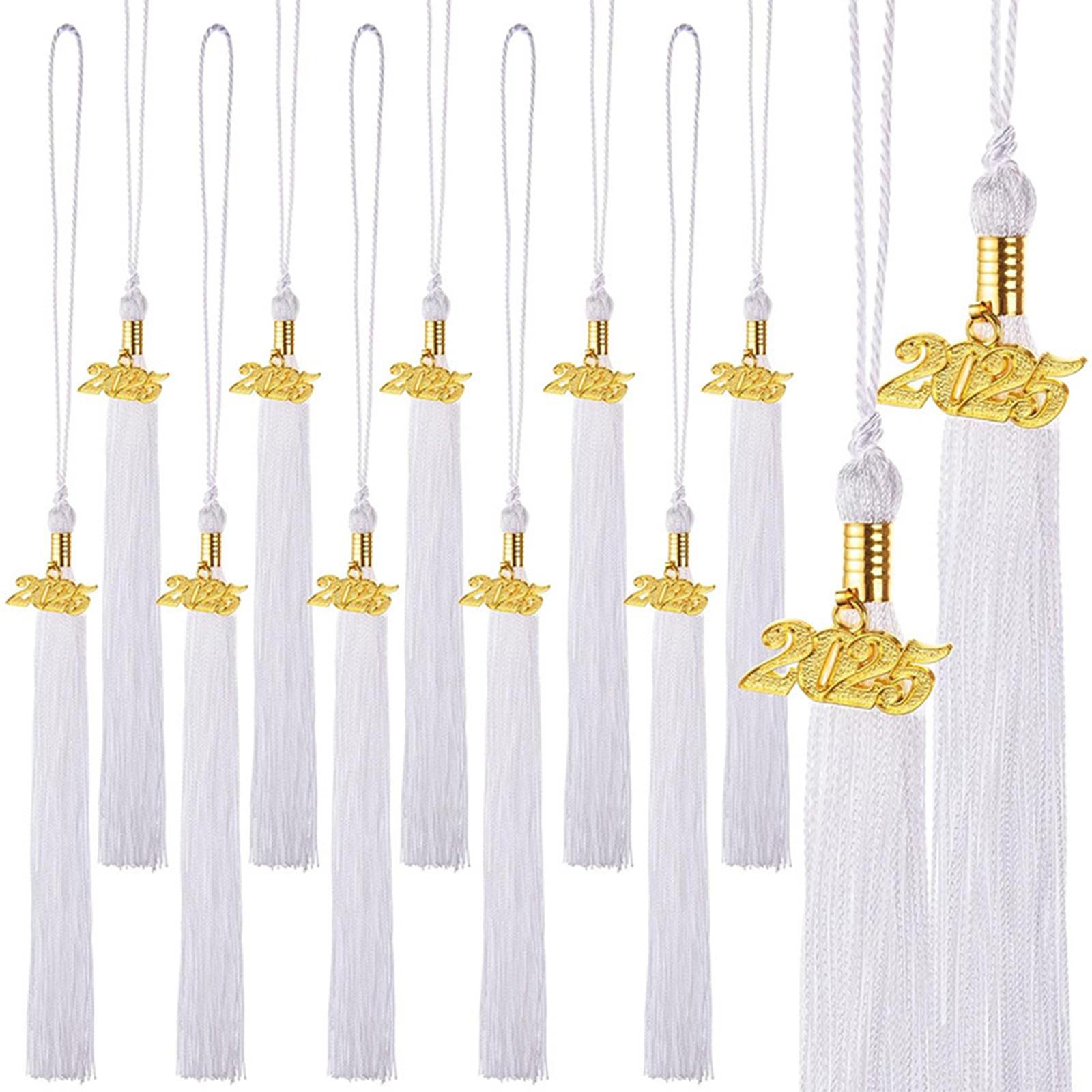 10Pcs Graduation Tassels 2025 Souvenir Party Supplies Graduation Cap Tassels white