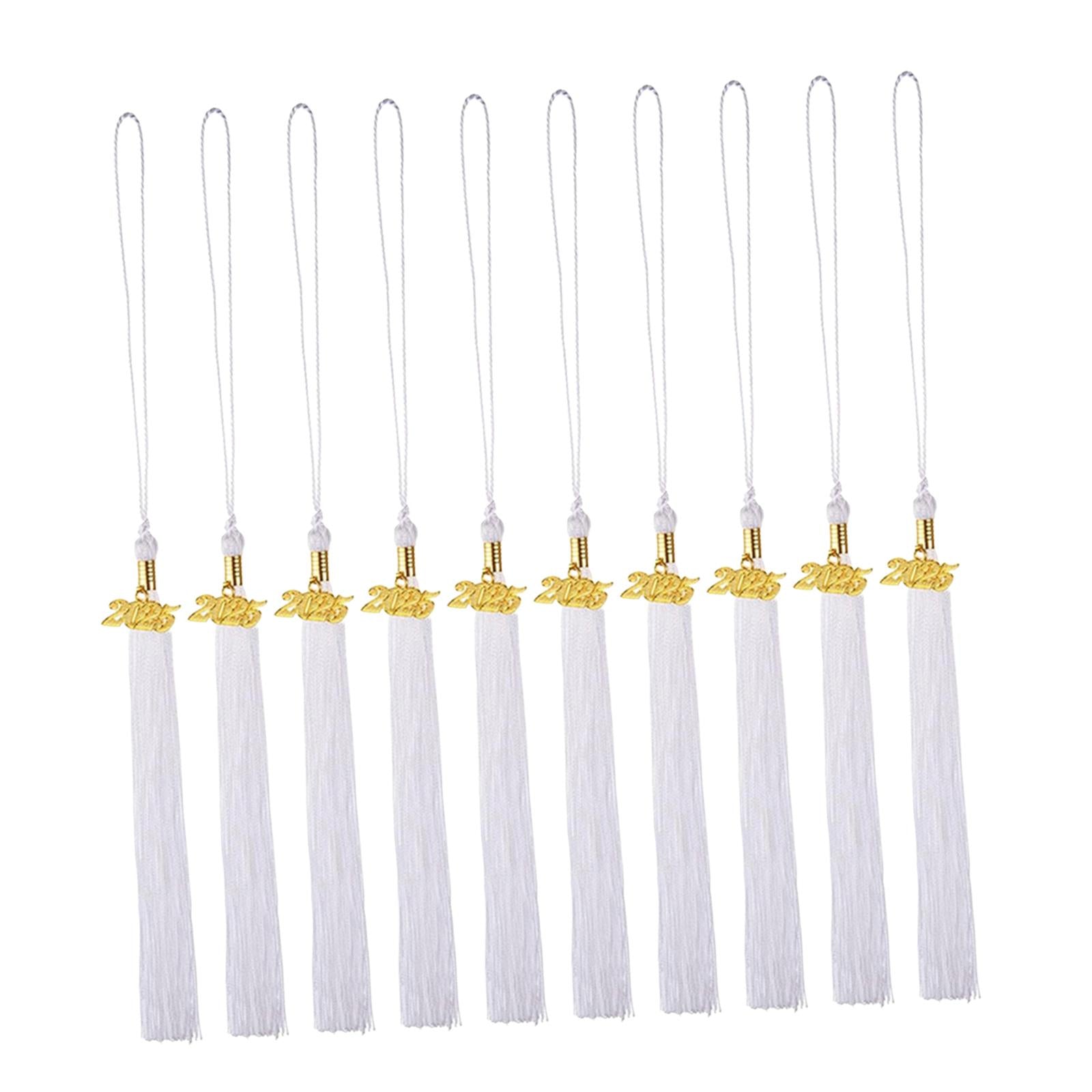 10Pcs Graduation Tassels 2025 Souvenir Party Supplies Graduation Cap Tassels white