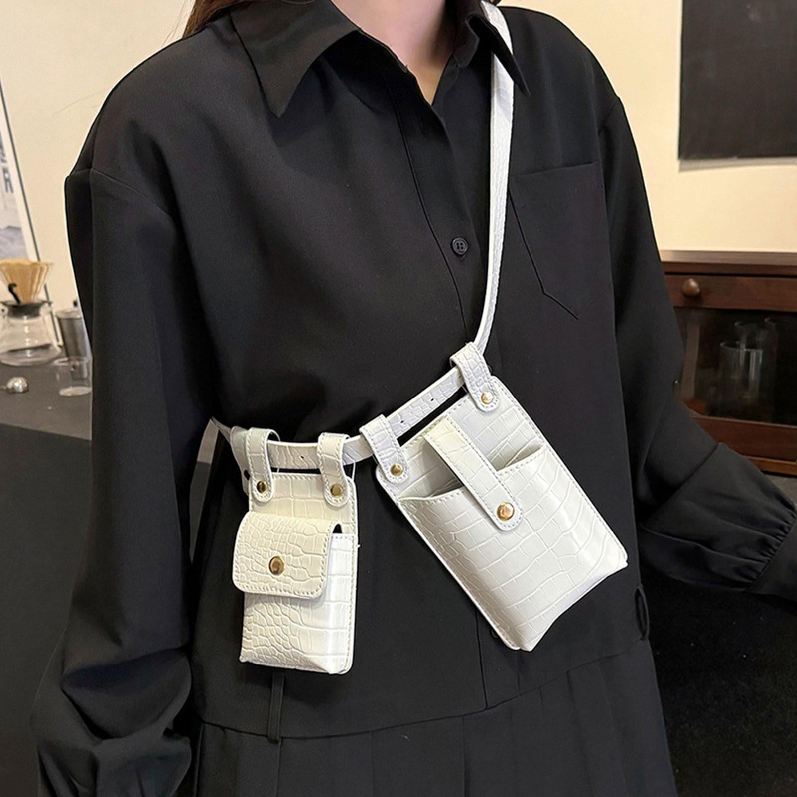 Waist Bag for Women Portable Fashion Shoulder Bag for Walking Outdoor Travel white