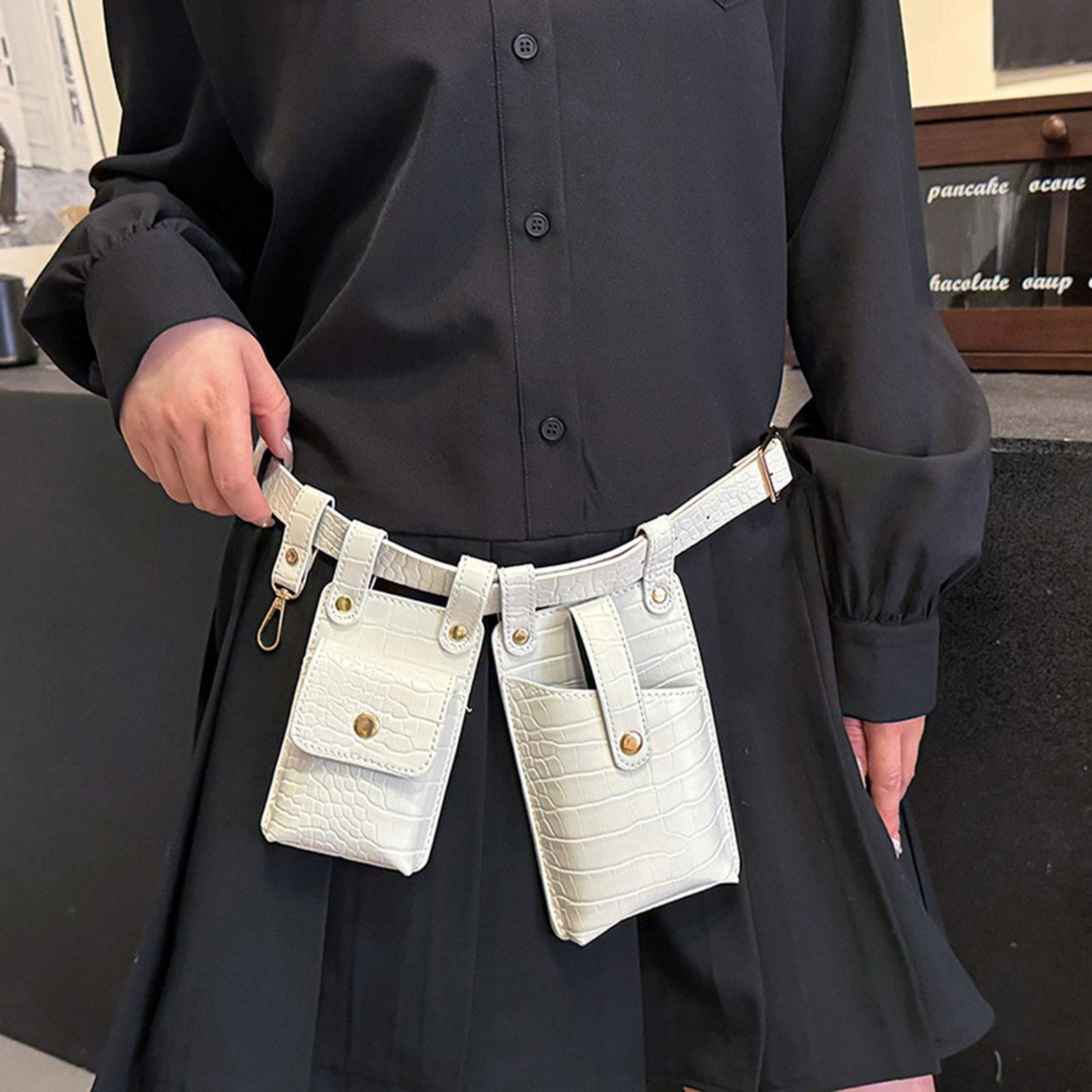 Waist Bag for Women Portable Fashion Shoulder Bag for Walking Outdoor Travel white