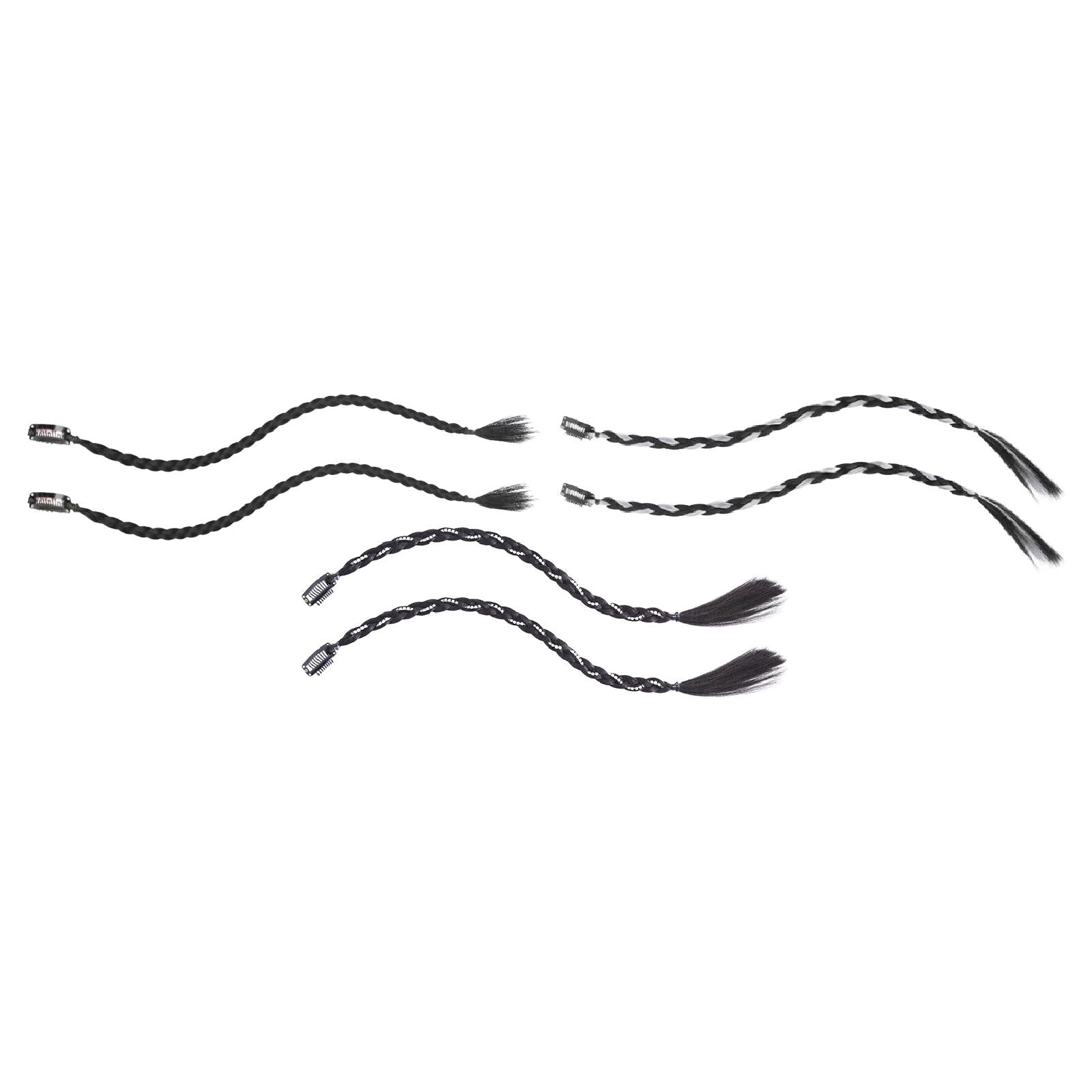 Clip in Braid Hair Extensions 45 cm for Birthday Traveling Stage Performance Black