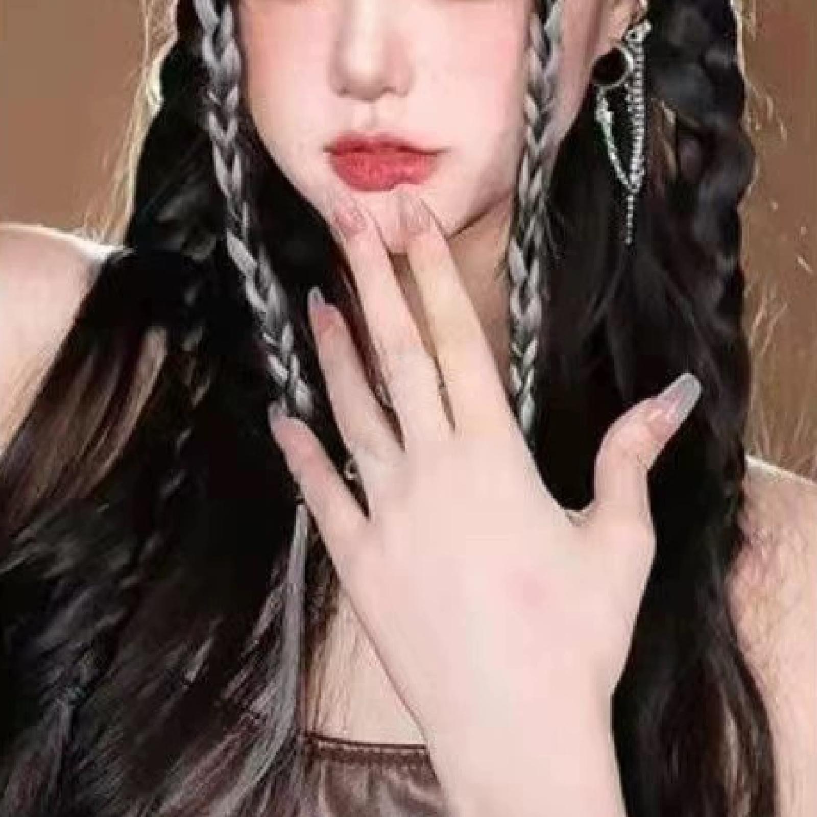 Clip in Braid Hair Extensions 45 cm for Birthday Traveling Stage Performance White Gray Black